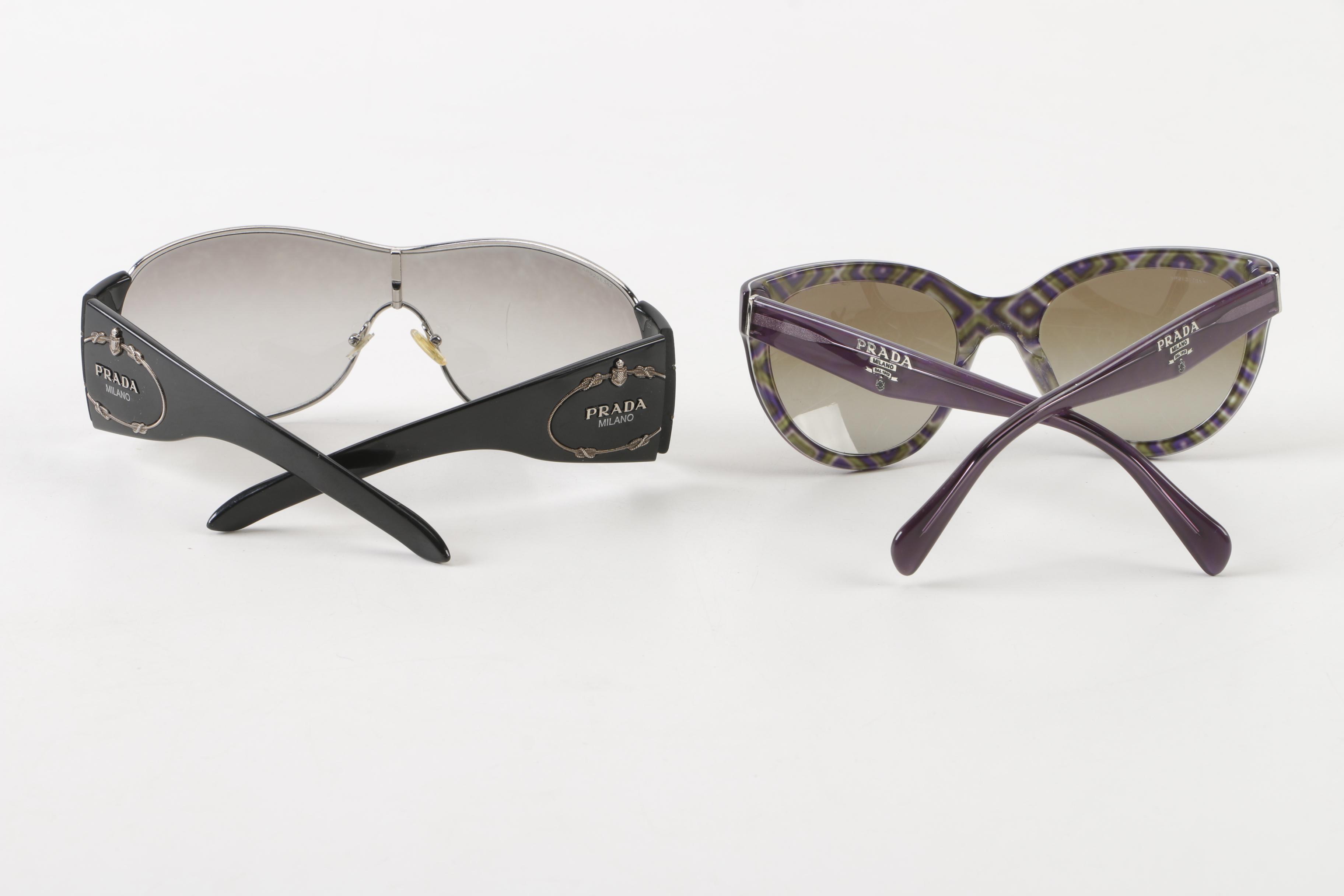 Prada Shield, Wrap and Cat Eye Sunglasses, Made in Italy