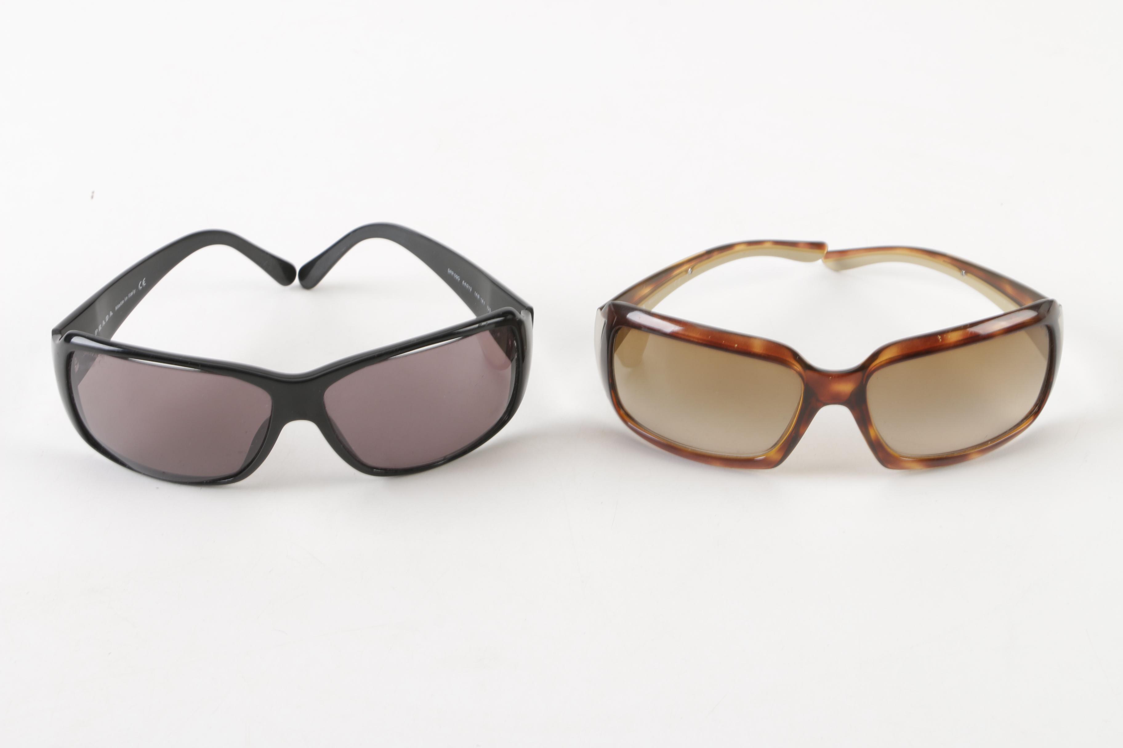 Prada Shield, Wrap and Cat Eye Sunglasses, Made in Italy