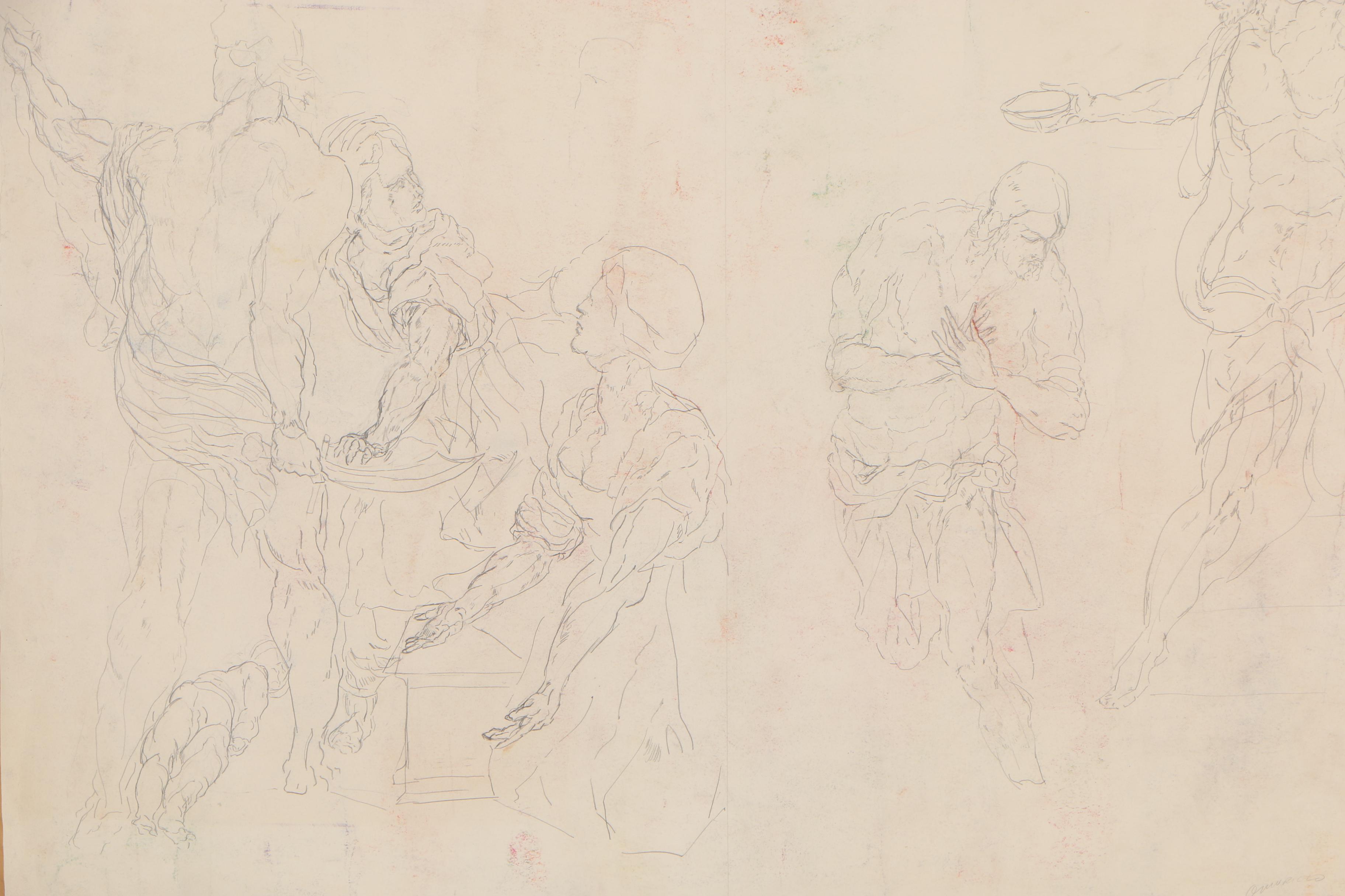 Oscar Murillo Graphite Figure Drawings