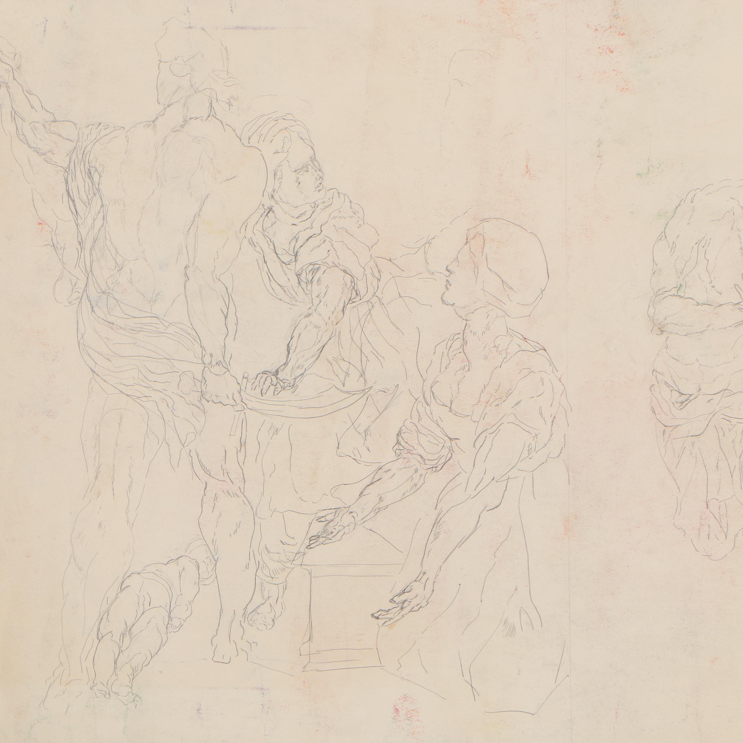 Oscar Murillo Graphite Figure Drawings