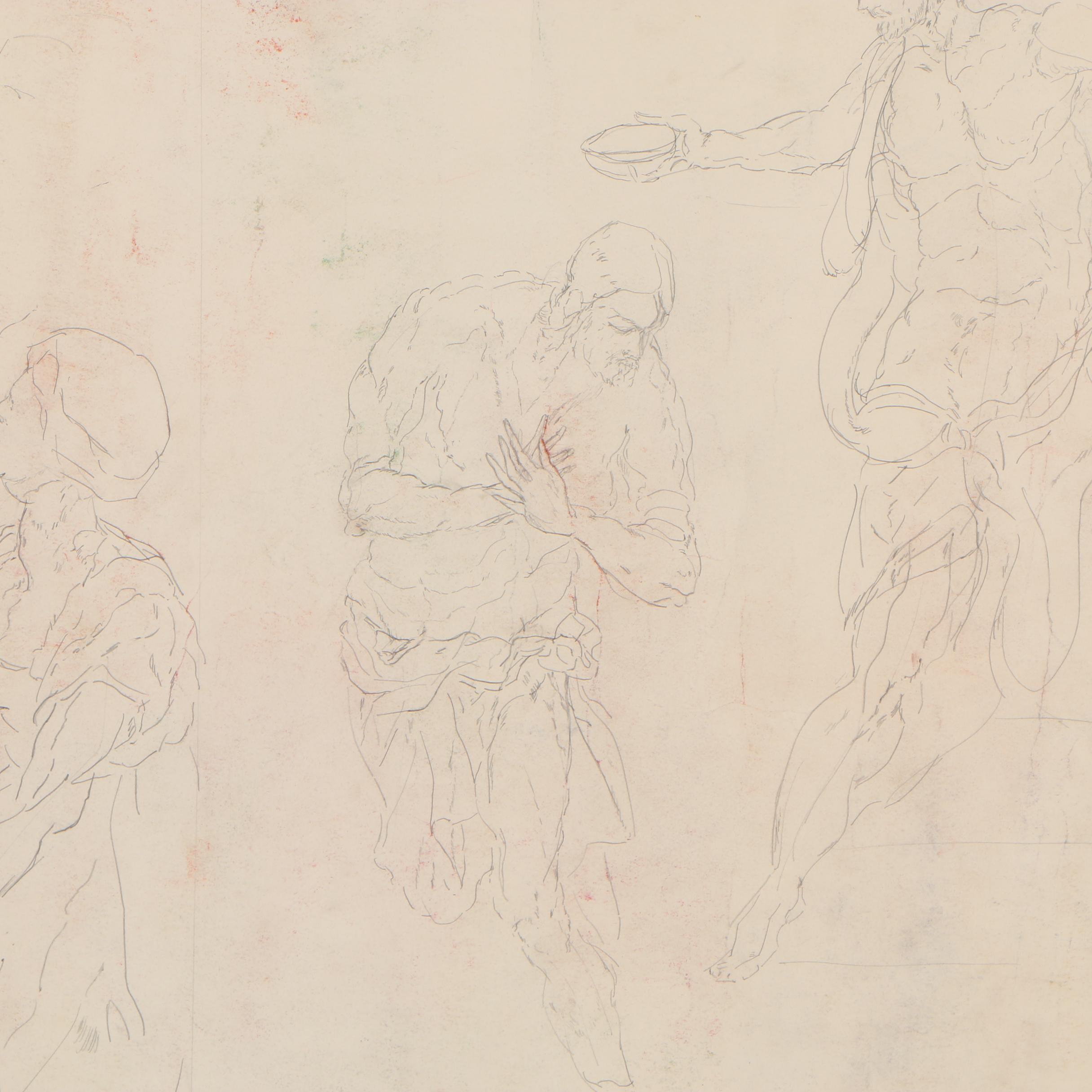 Oscar Murillo Graphite Figure Drawings