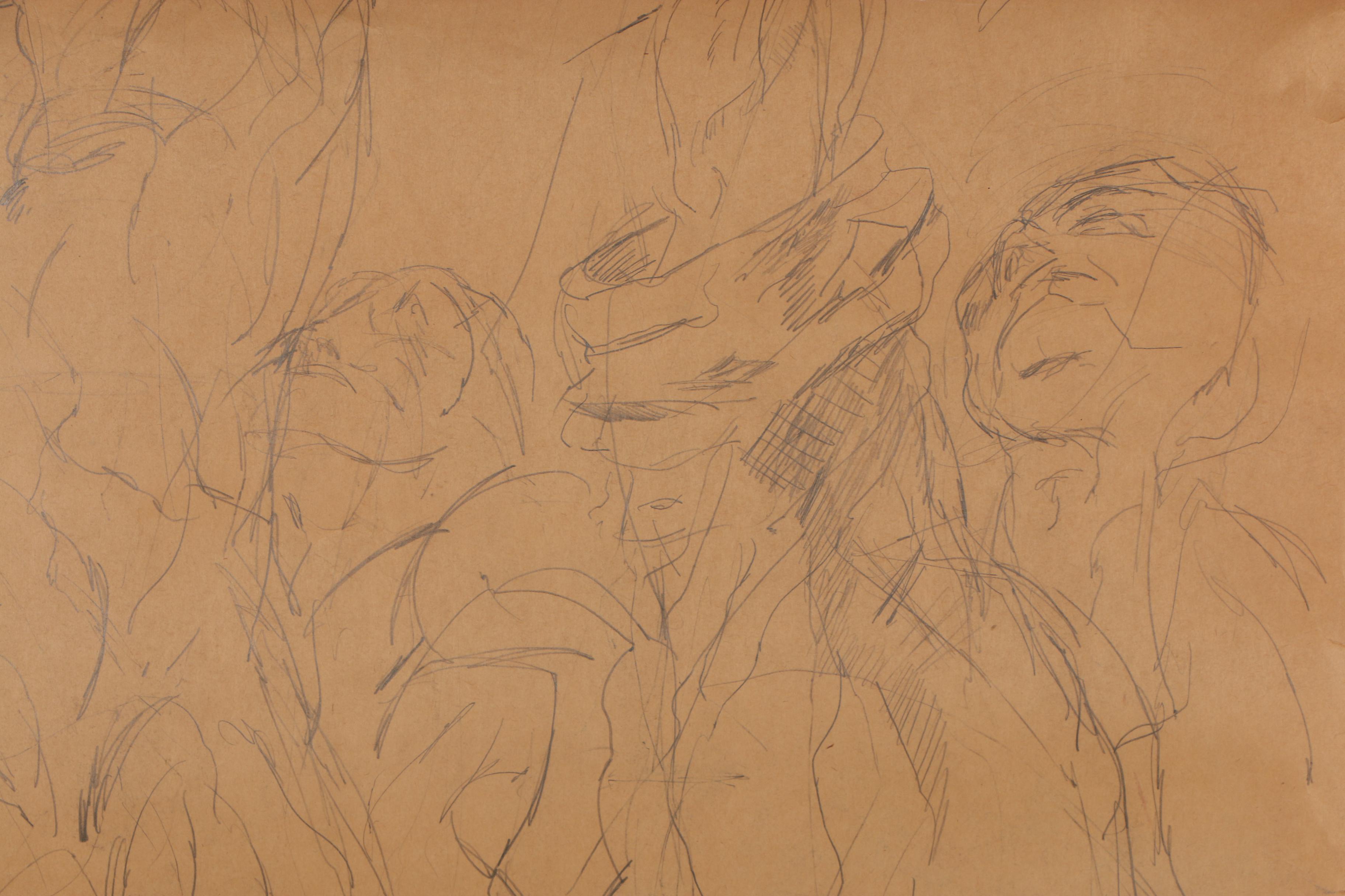 Oscar Murillo Graphite Figure Drawings