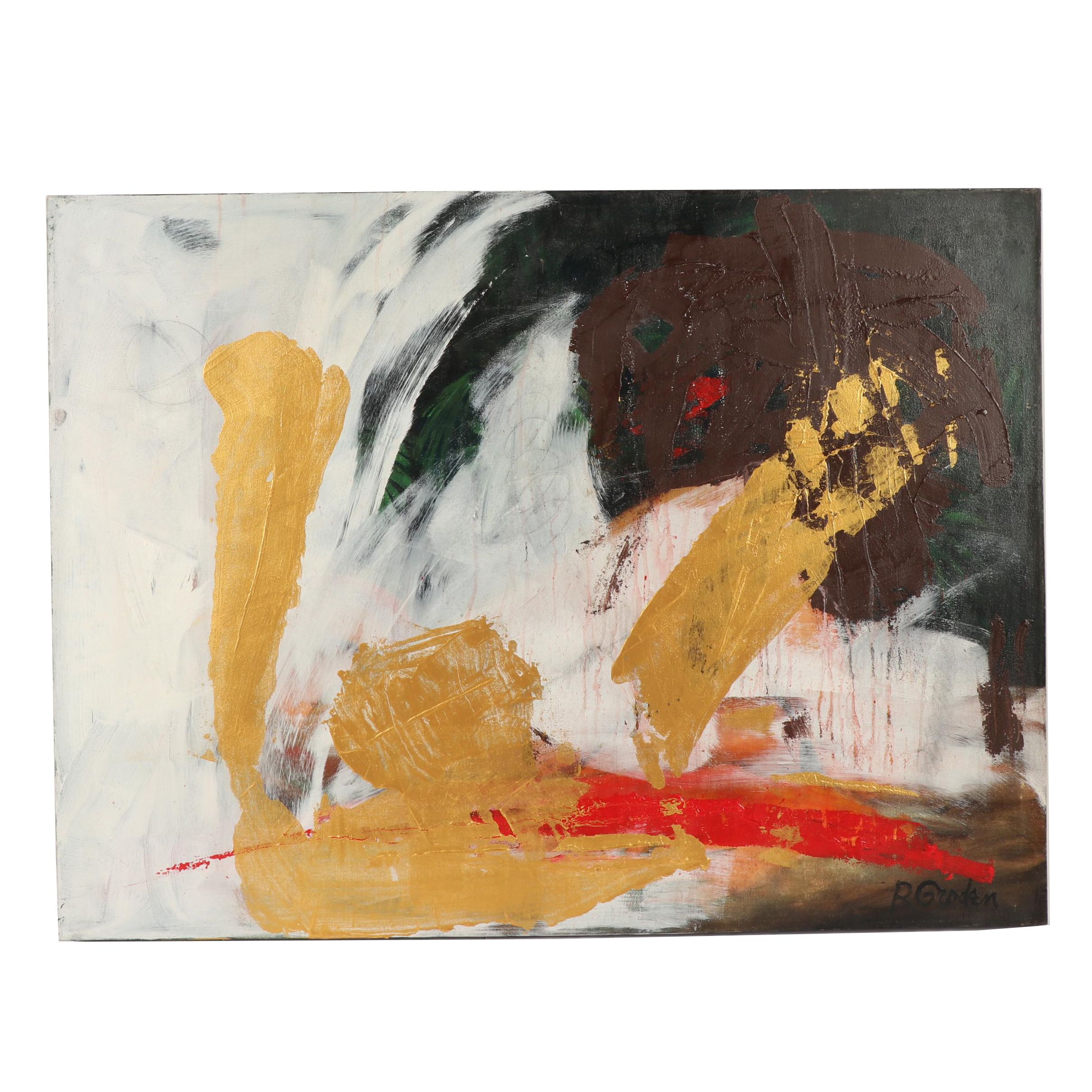 Randy Groden Abstract Mixed Media Painting "Gondola IV"