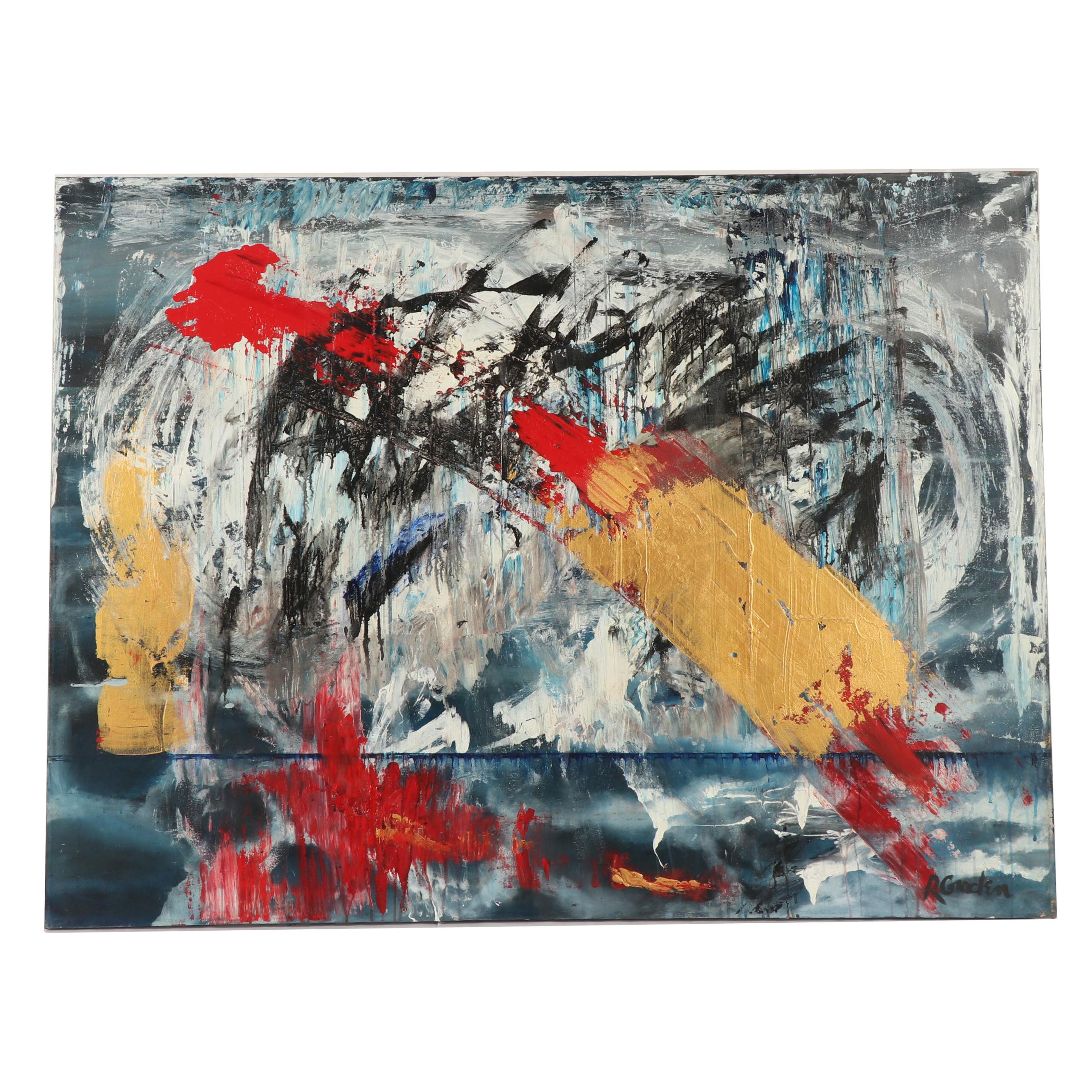 Randy Groden Abstract Mixed Media Painting "Ormos"