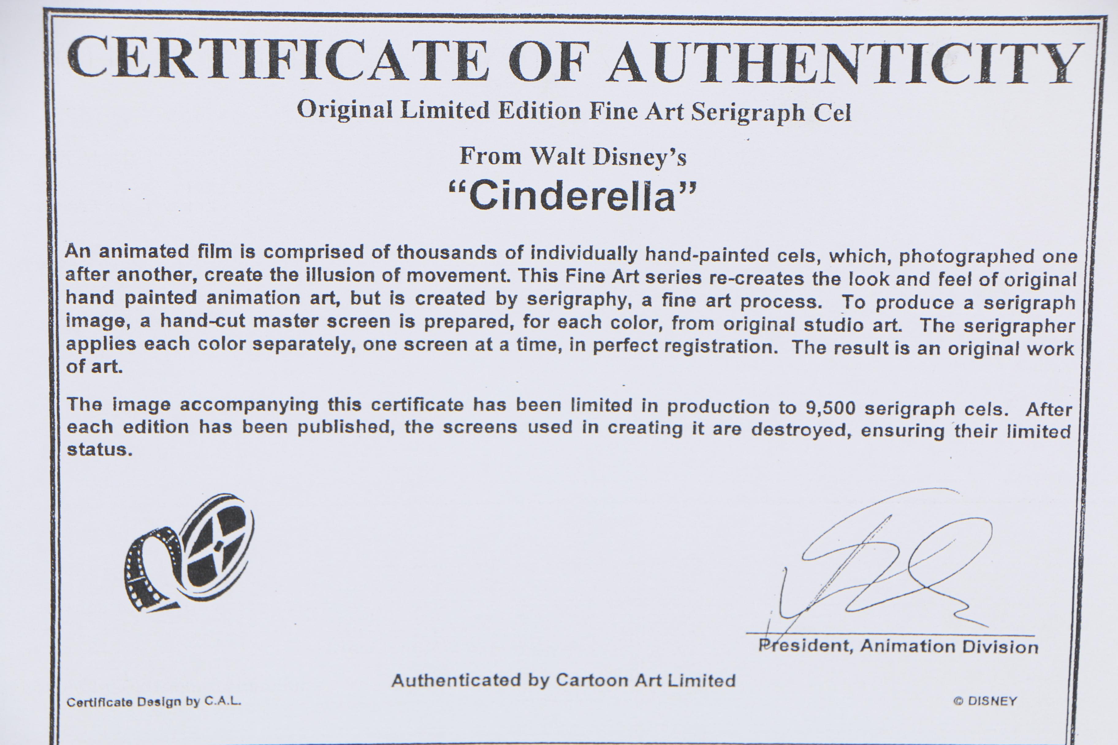 Reproduction Sericel from Disney's "Cinderella"