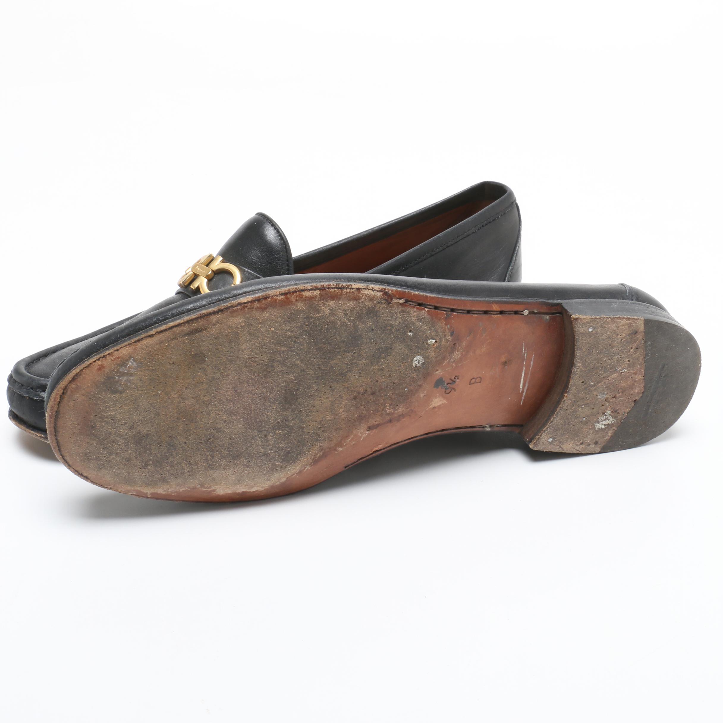 Men's Salvatore Ferragamo Detroit and Firenze Black Leather Loafers
