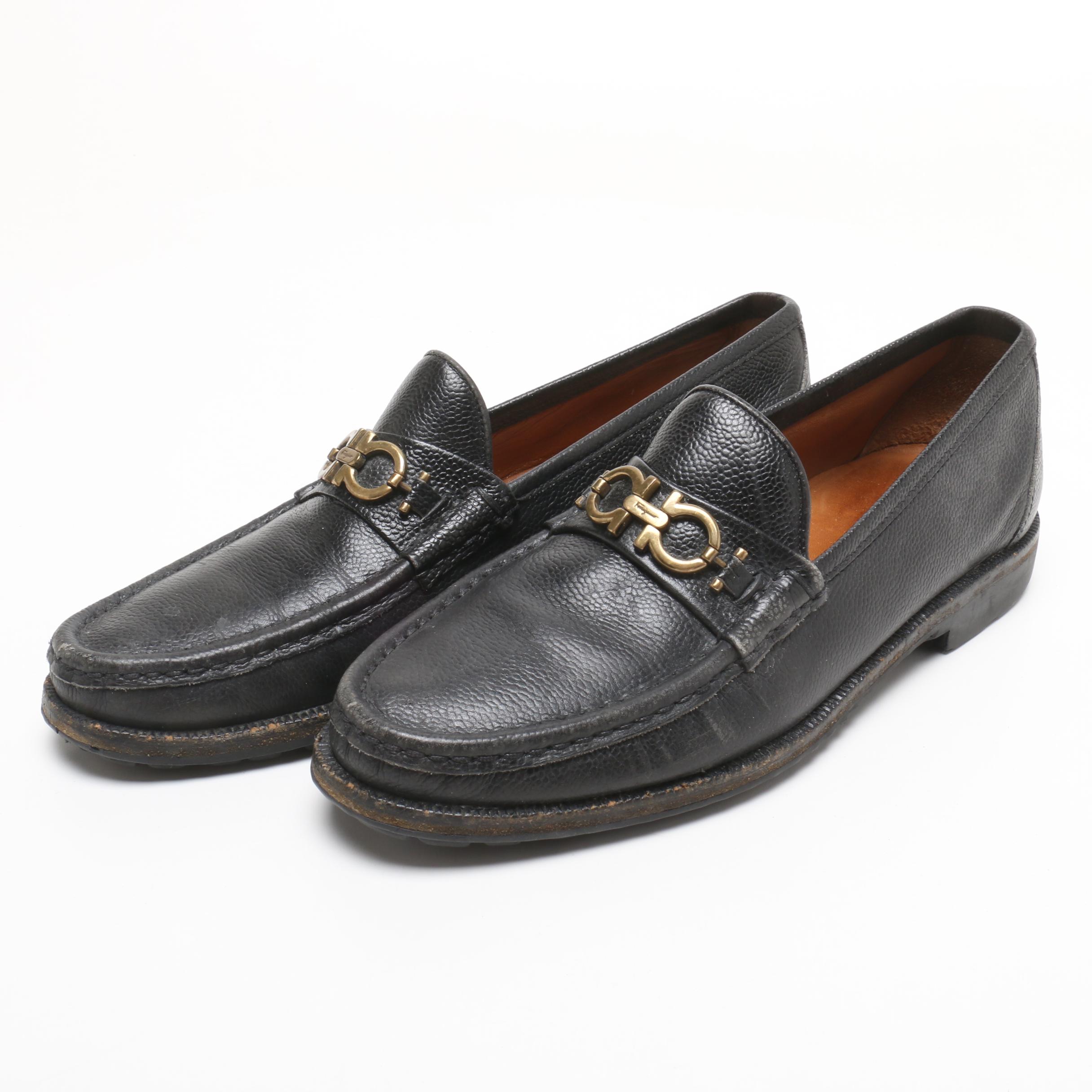Men's Salvatore Ferragamo Detroit and Firenze Black Leather Loafers