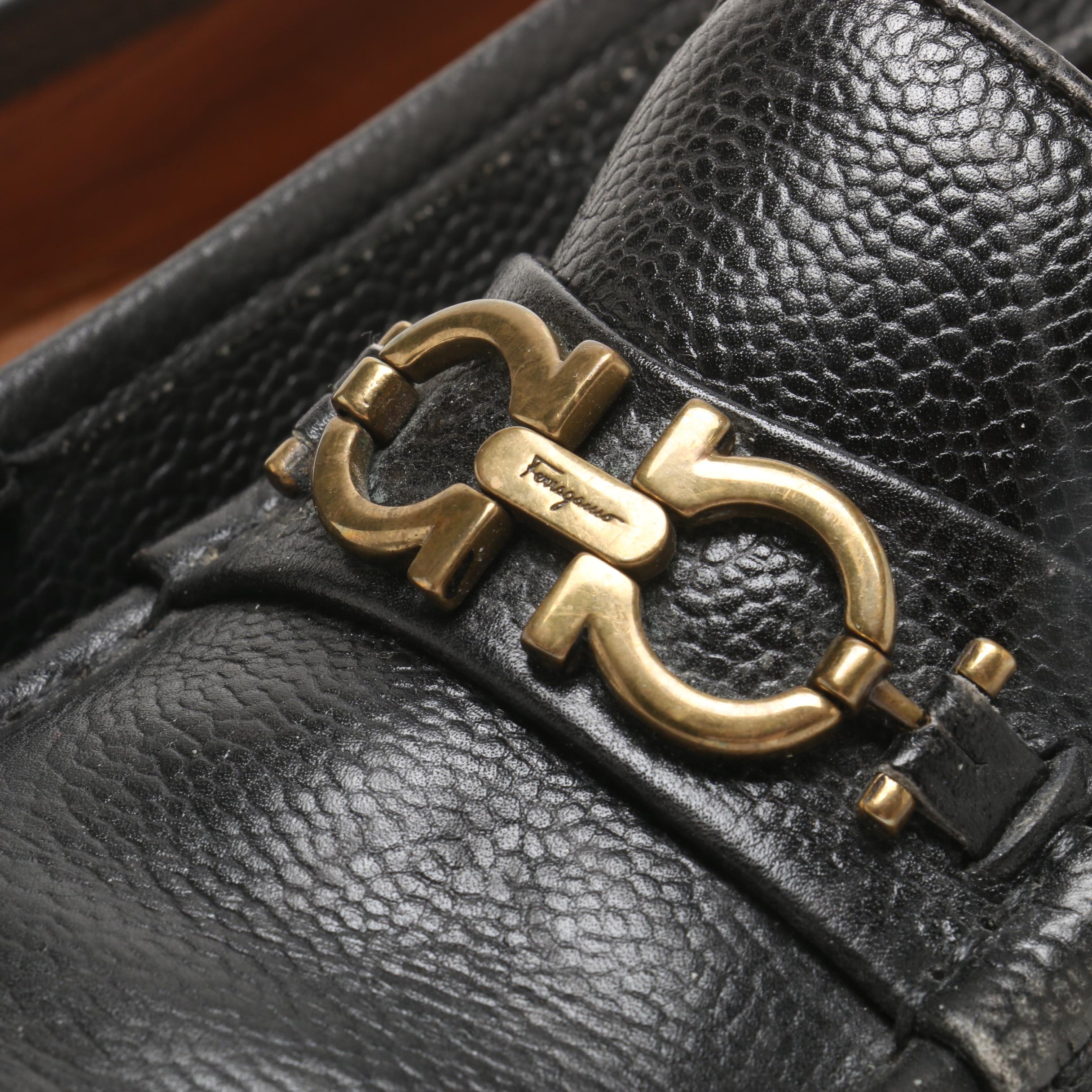 Men's Salvatore Ferragamo Detroit and Firenze Black Leather Loafers