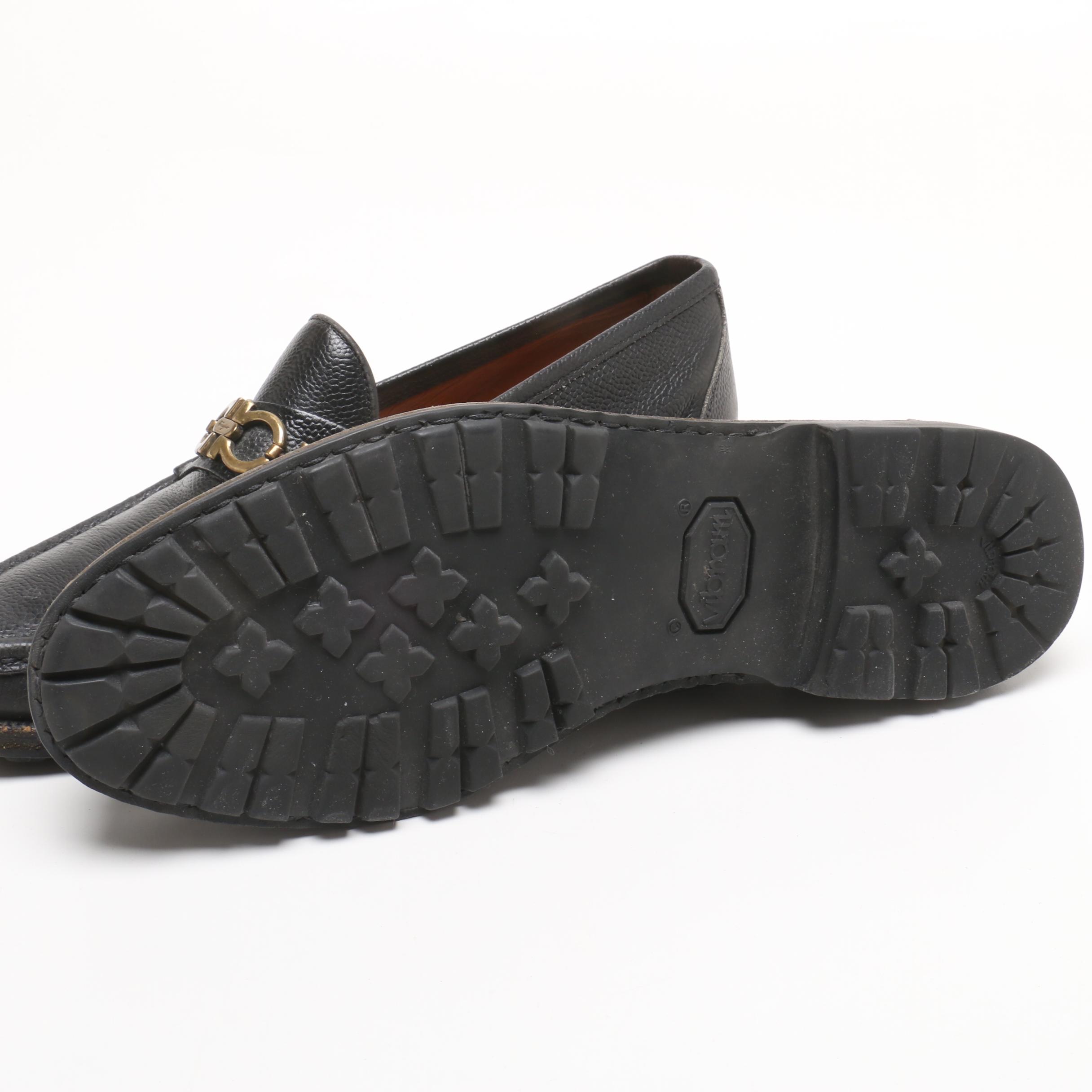 Men's Salvatore Ferragamo Detroit and Firenze Black Leather Loafers