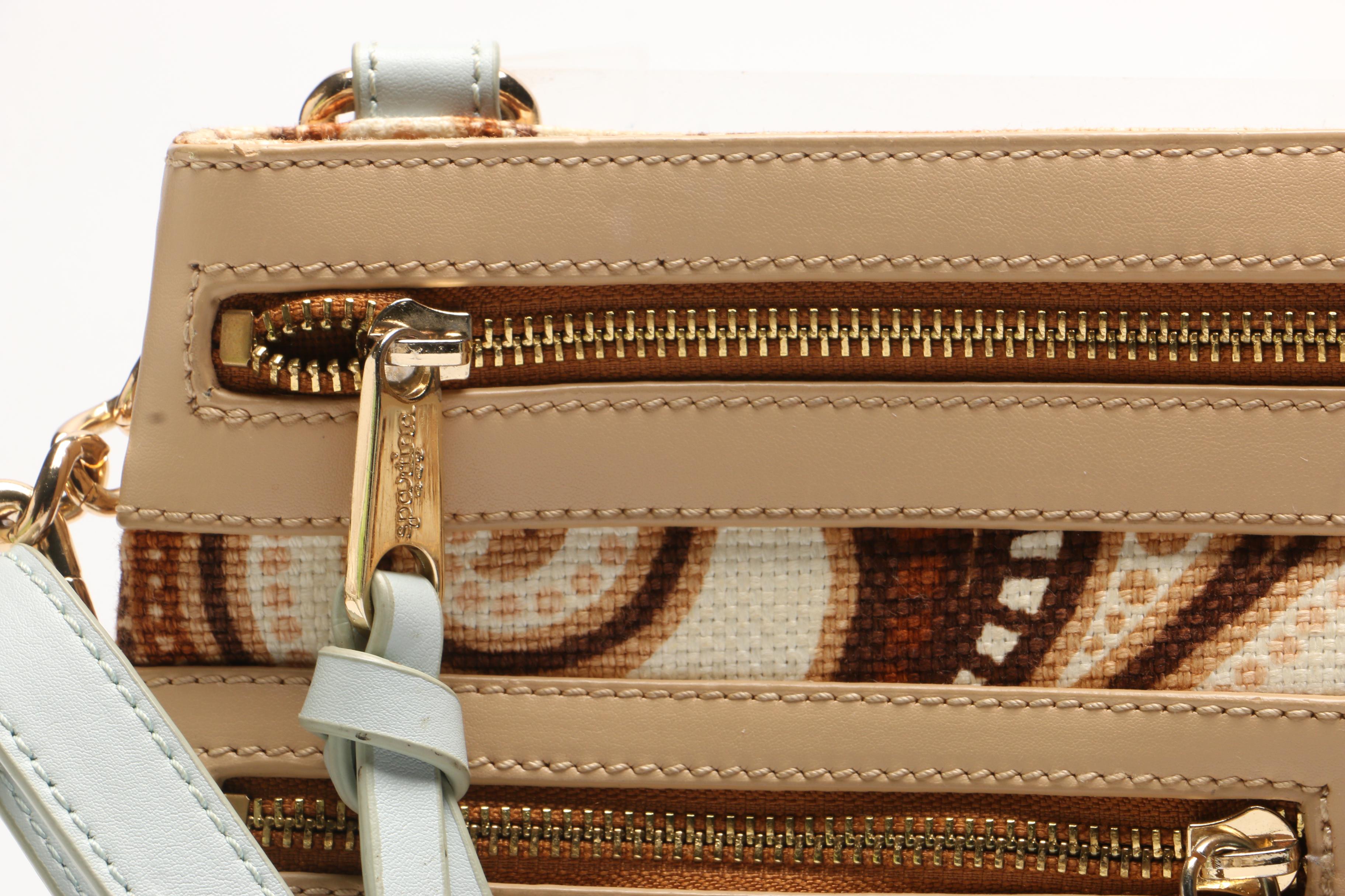 Coach Lime Green Heritage Stripe Duffel Handbag and Spartina Paisley Canvas Bag