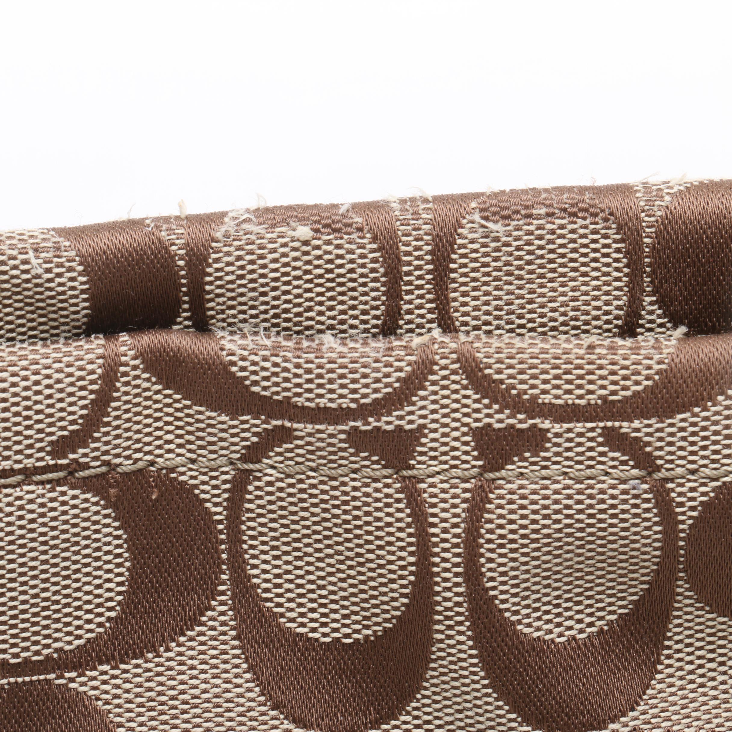 Coach Buckle Flap Suede Shoulder Bag and Signature Stripe Tote Bag