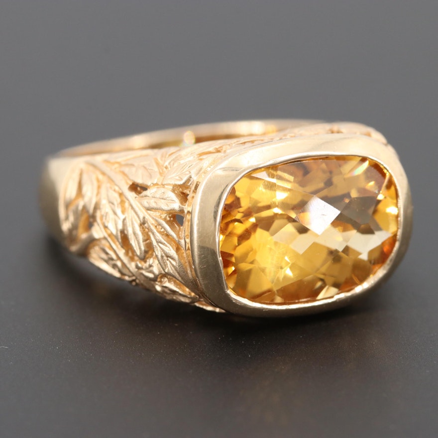 14K Yellow Gold Citrine Ring