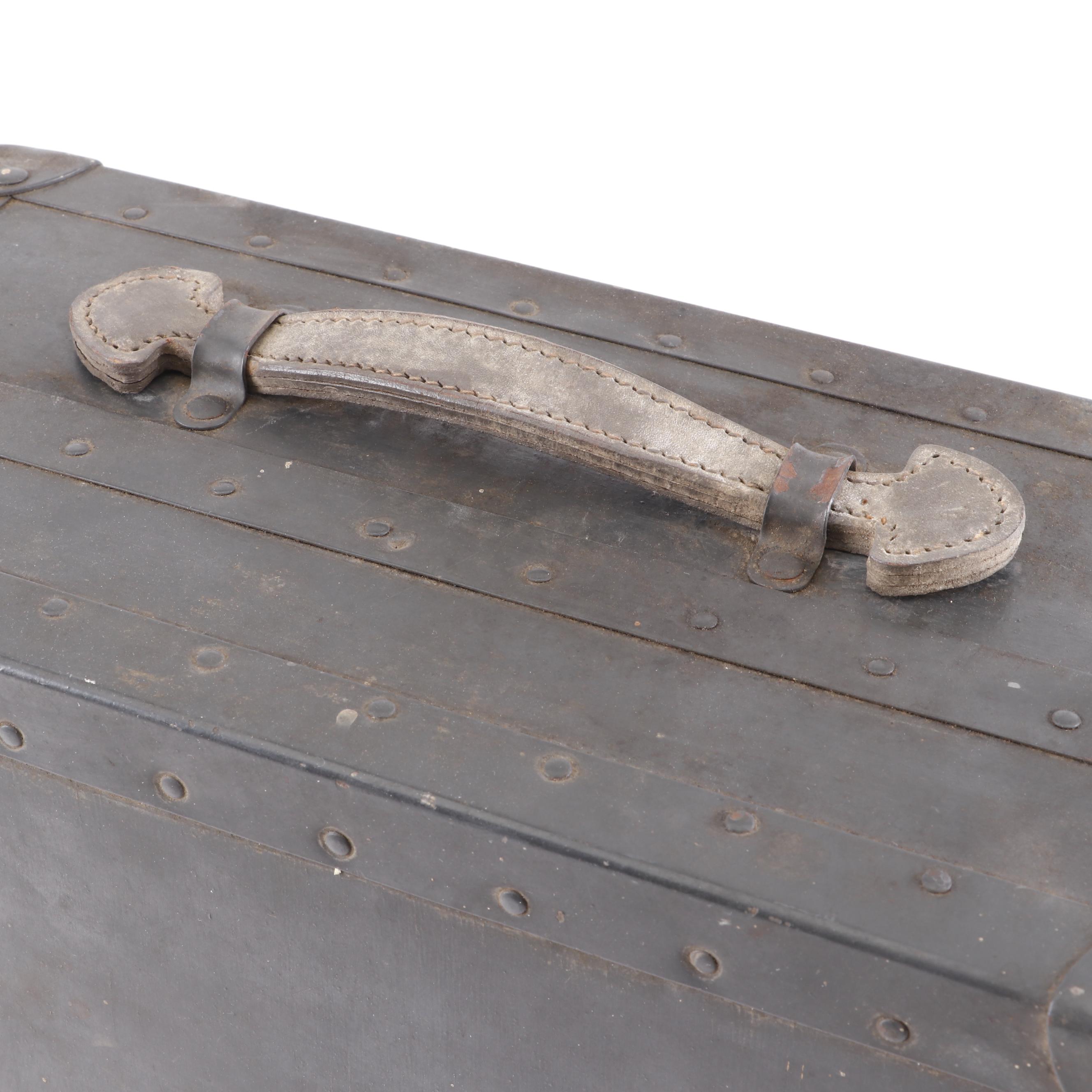 Hand Crank Record Player in Metal Travel Case, Early 20th Century