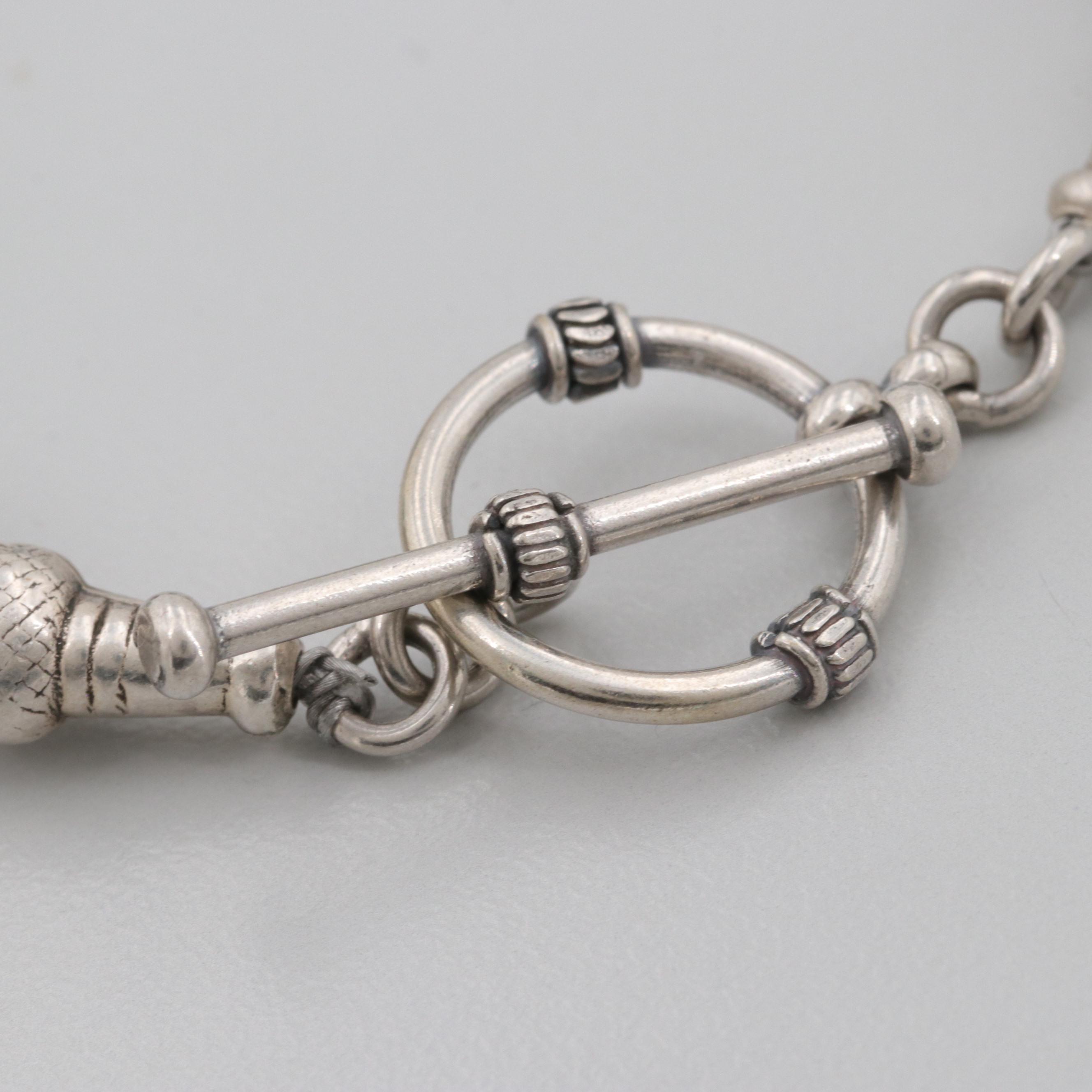 Sterling Silver Malachite, Star Diopside and Black Onyx Bracelet