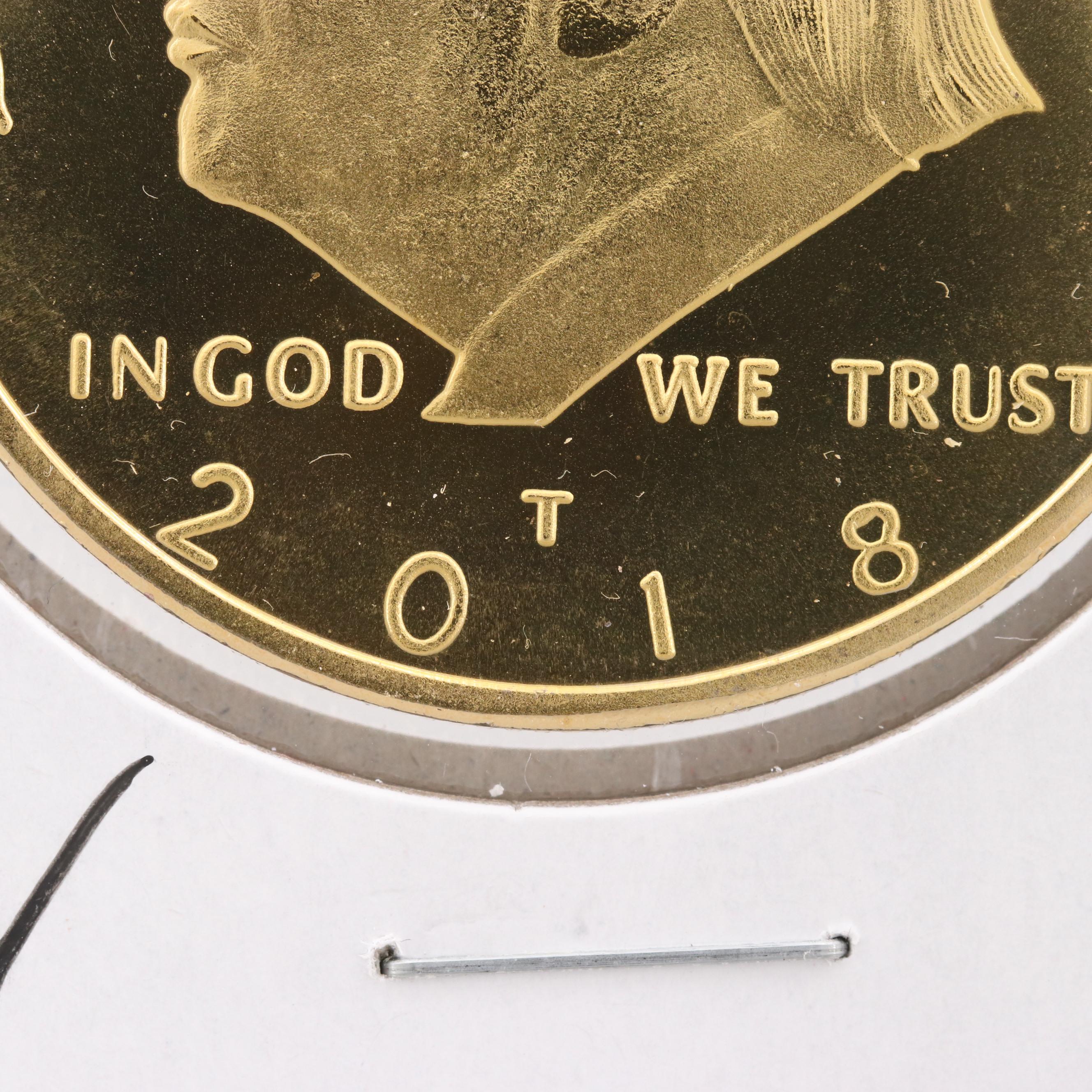 Gold Plated 2018 Donald Trump 45th President Coin