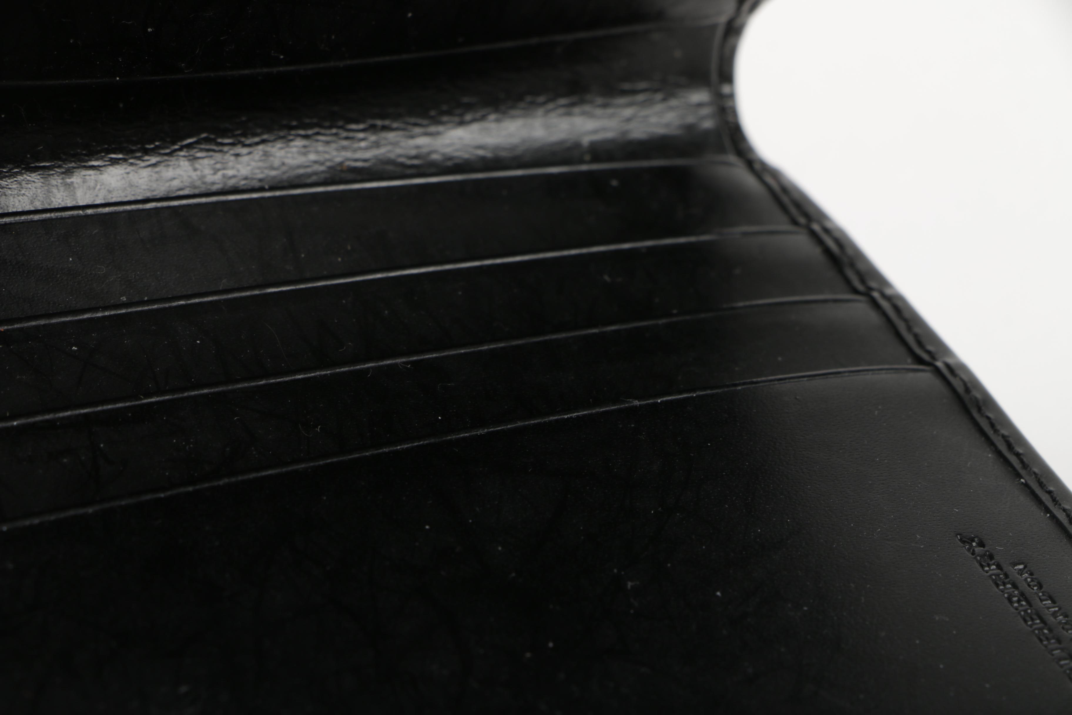 Burberry London "Nova Check” Coated Canvas and Black Leather Bifold Wallet