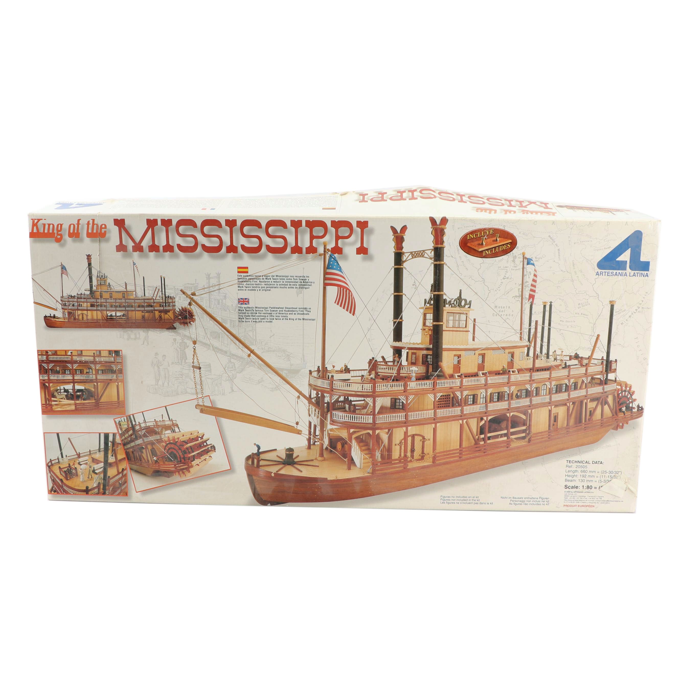 "King of the Mississippi" Paddlewheel Steamboat Model