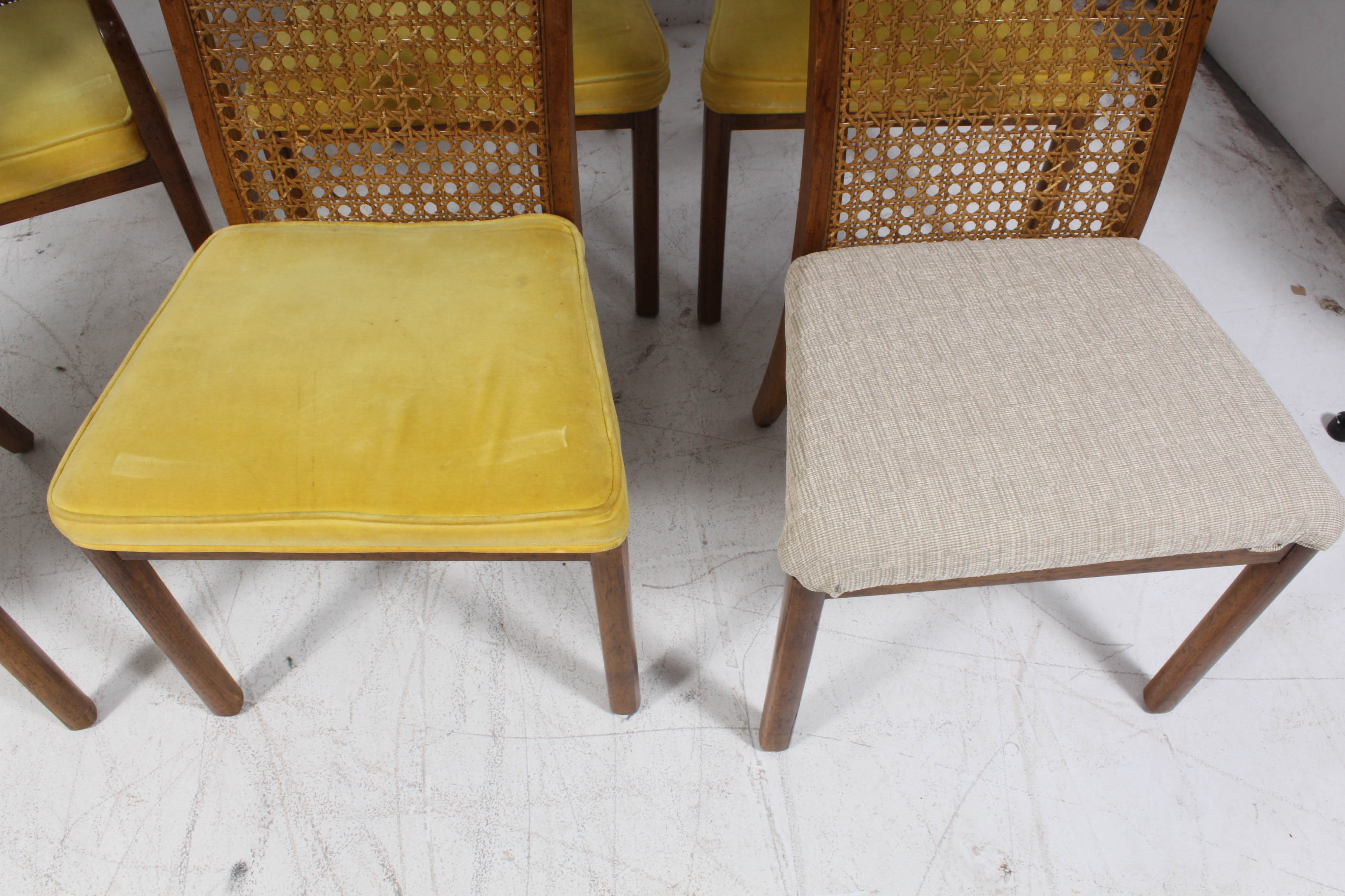 Vintage Cane-Back Oak Dining Chairs, Mid 20th Century