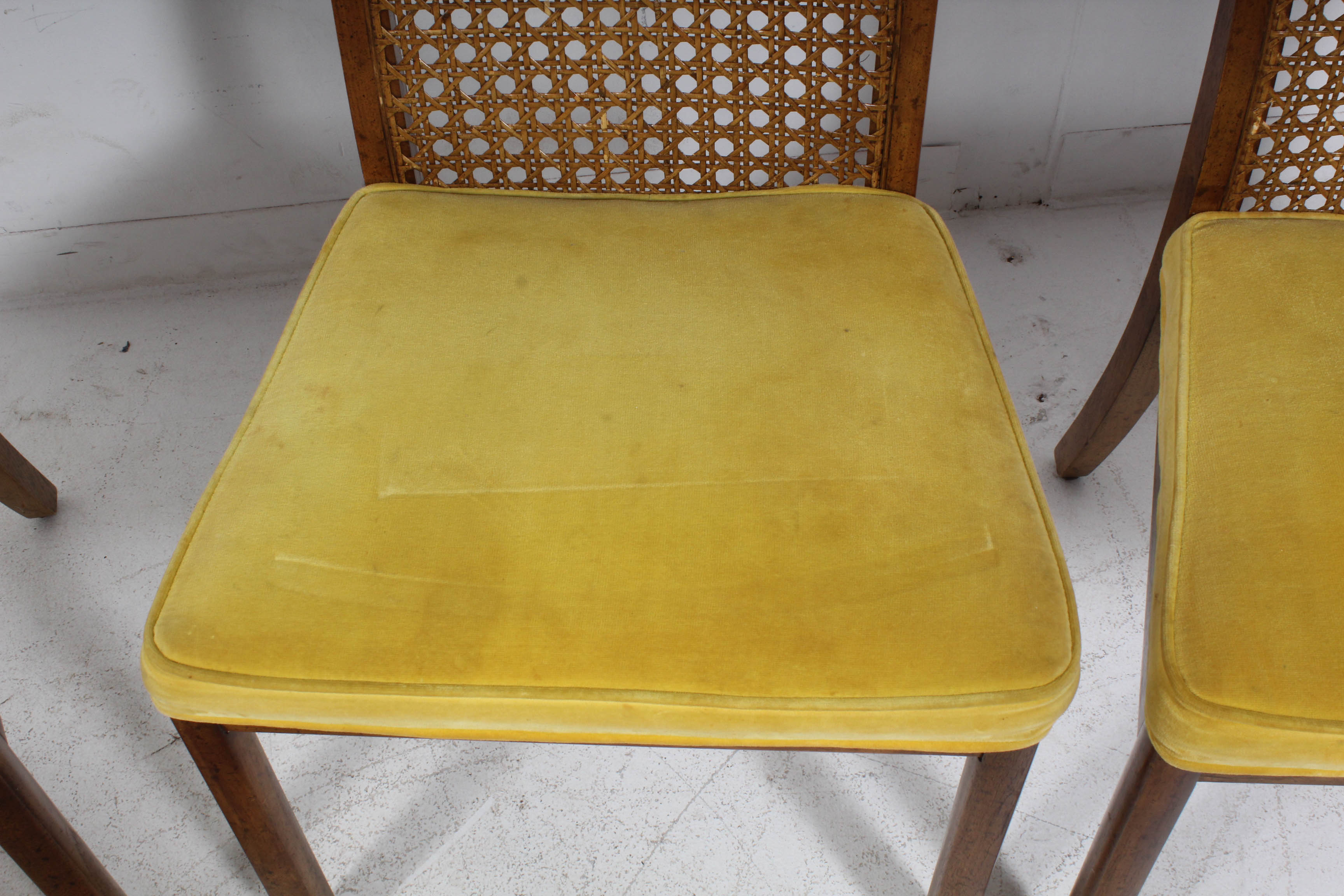 Vintage Cane-Back Oak Dining Chairs, Mid 20th Century