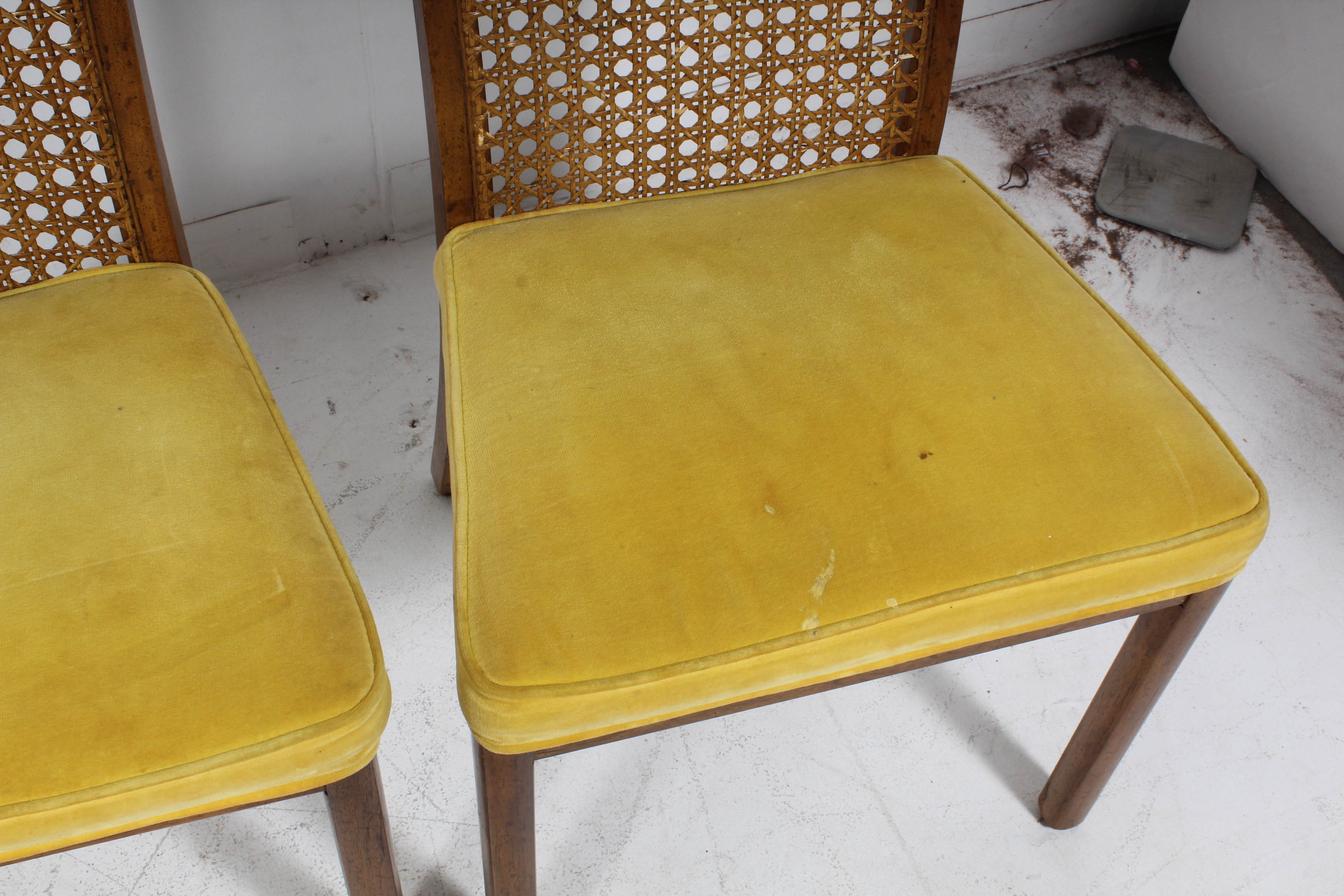 Vintage Cane-Back Oak Dining Chairs, Mid 20th Century