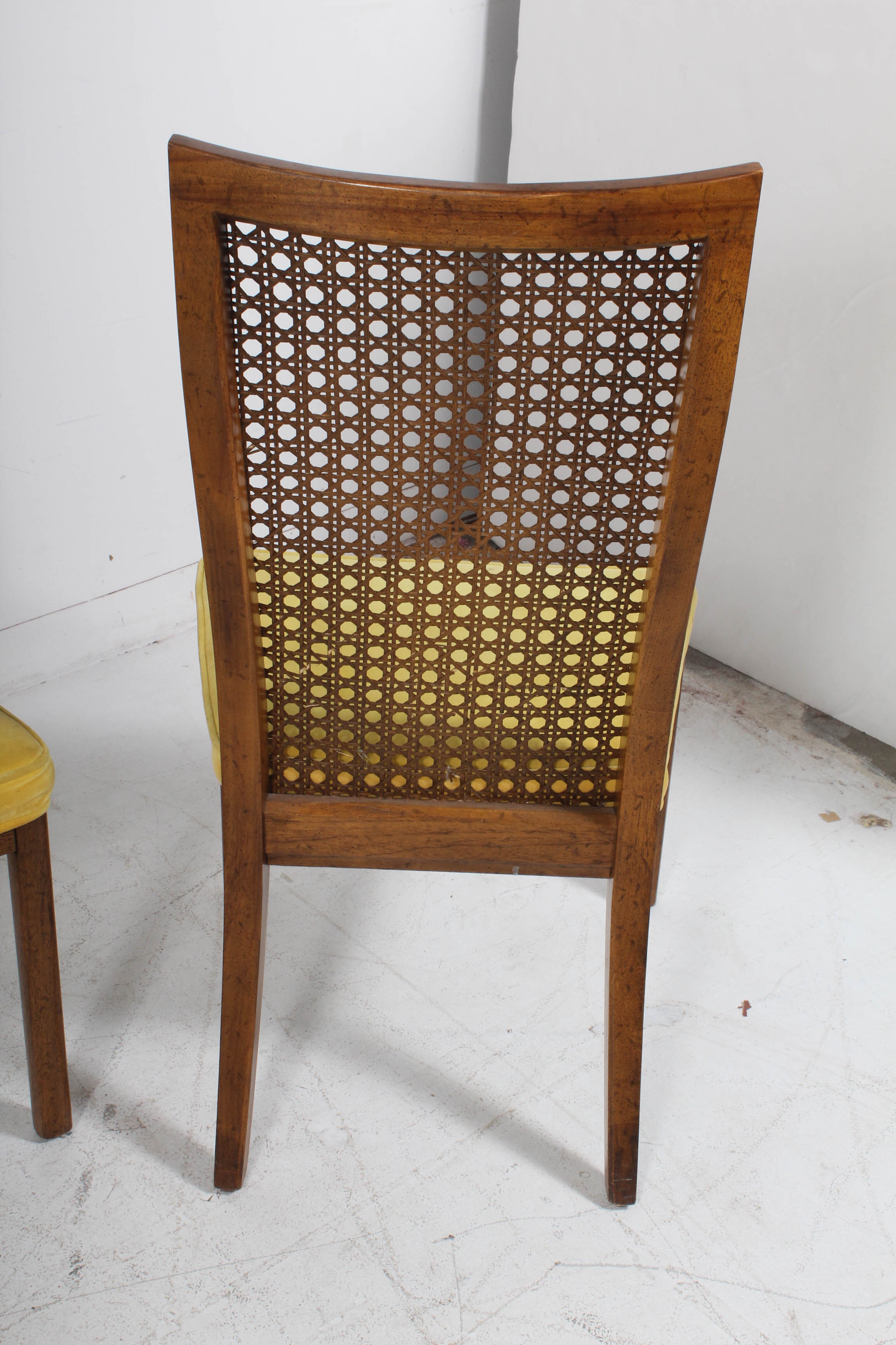 Vintage Cane-Back Oak Dining Chairs, Mid 20th Century