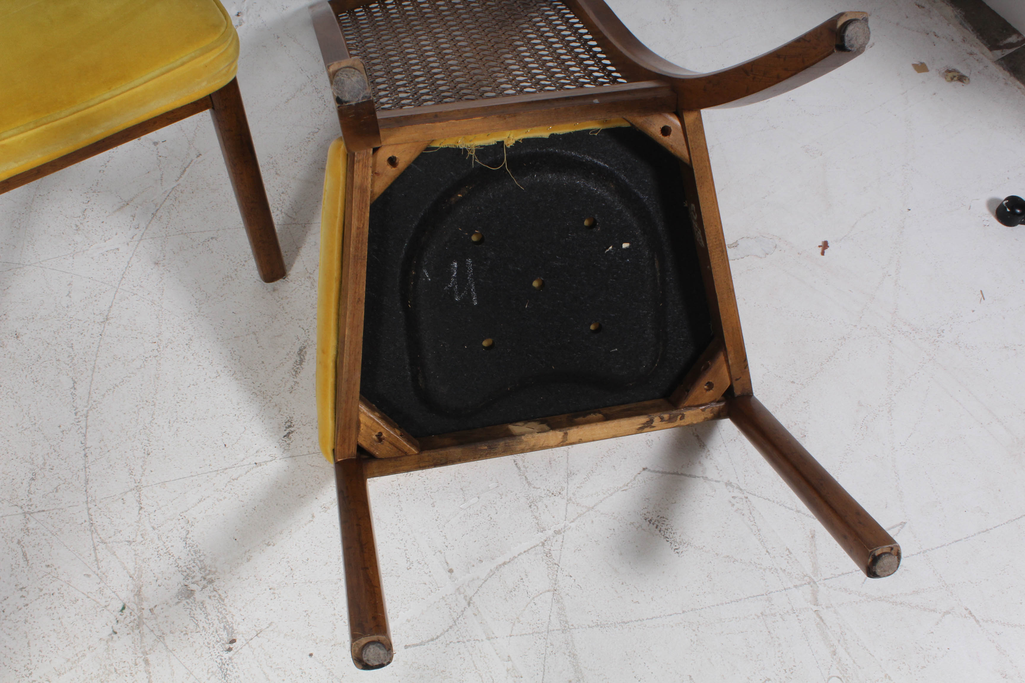 Vintage Cane-Back Oak Dining Chairs, Mid 20th Century