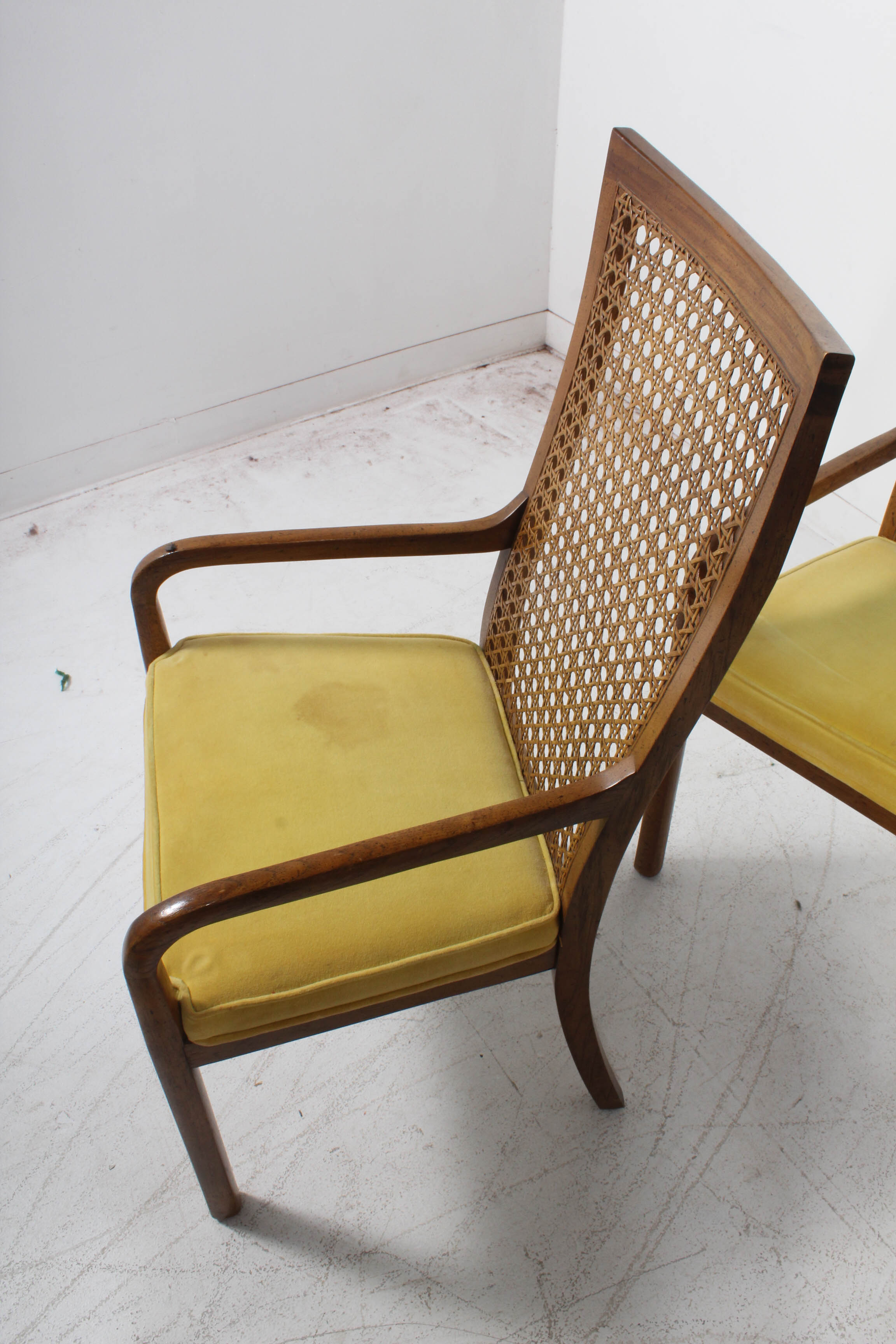 Vintage Cane-Back Oak Dining Chairs, Mid 20th Century