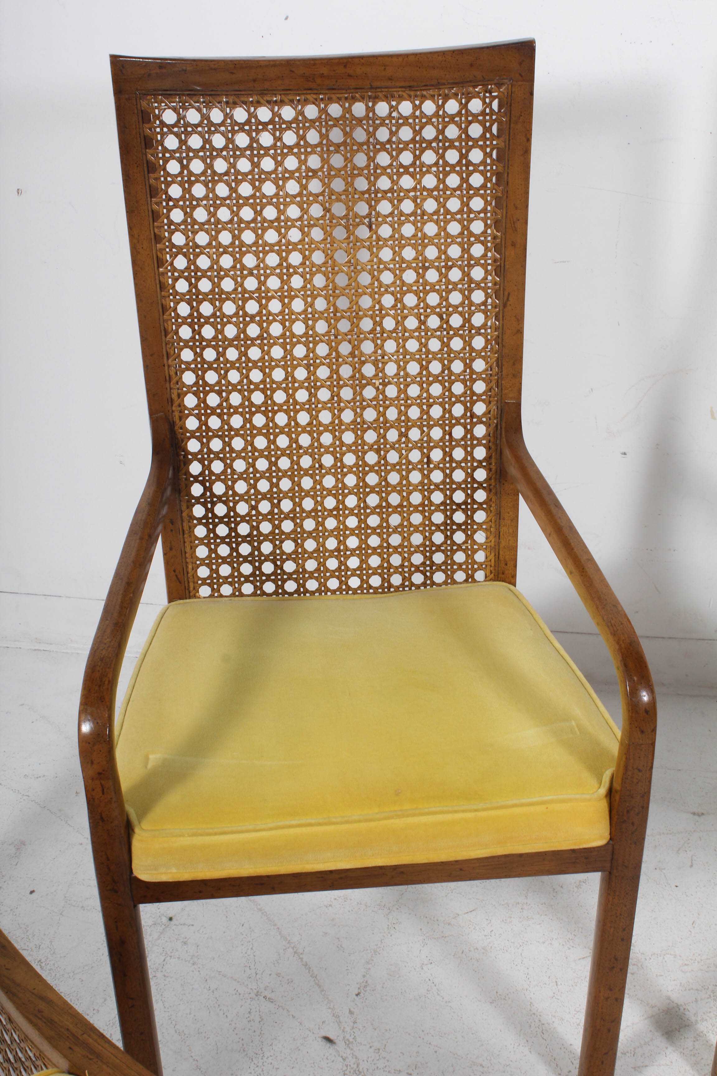 Vintage Cane-Back Oak Dining Chairs, Mid 20th Century