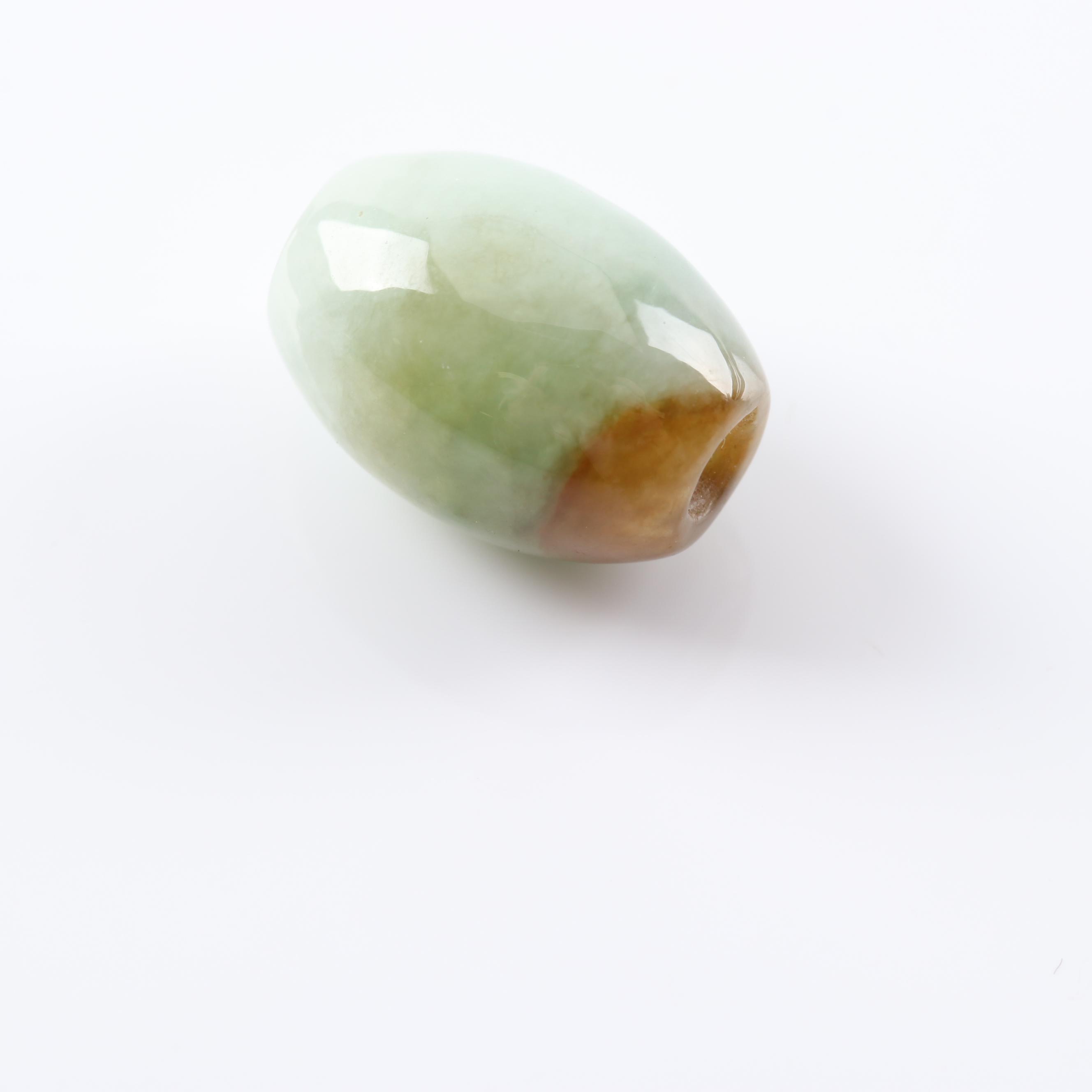 Loose Carved Jadeite Beads and Carved Jadeite Fish Figure