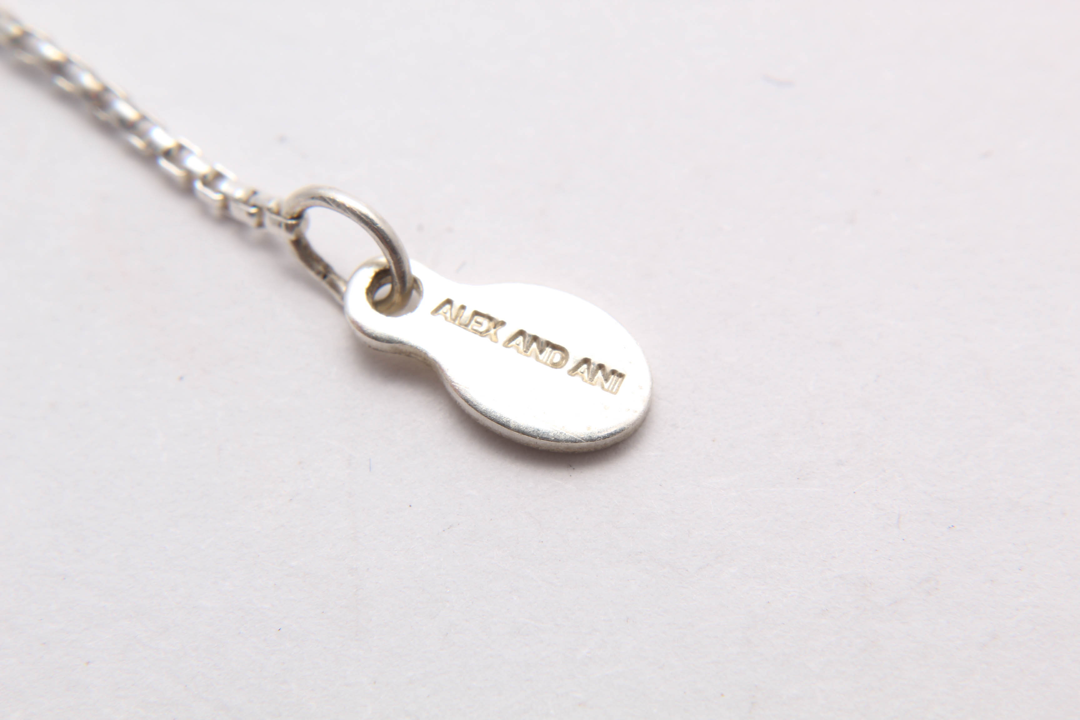 Alex & Ani Sterling Silver Length-Adjustable Necklace with Rhodochrosite Pendant