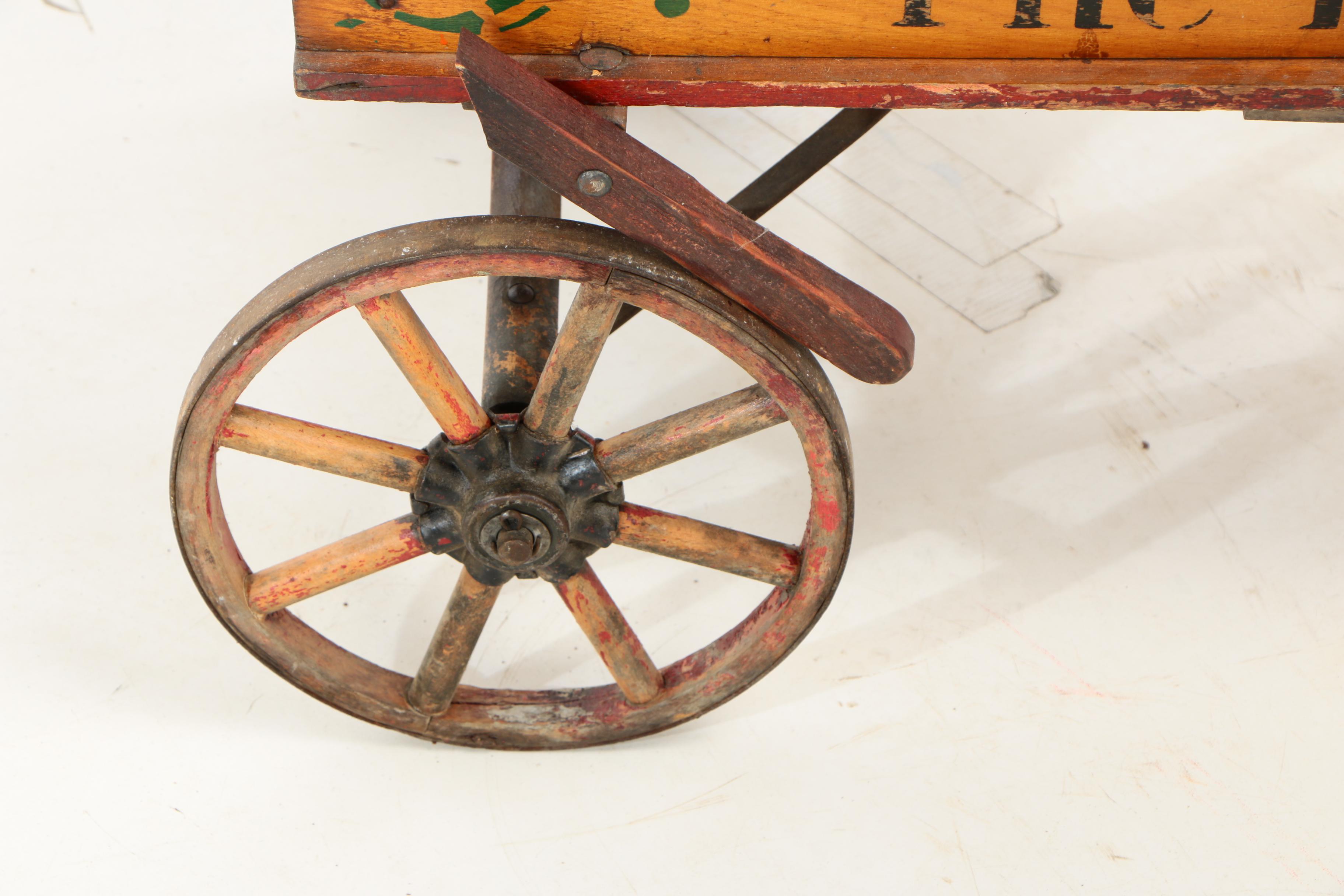"The Detroit News" Painted Pine Paper Delivery Wagon, 1930s