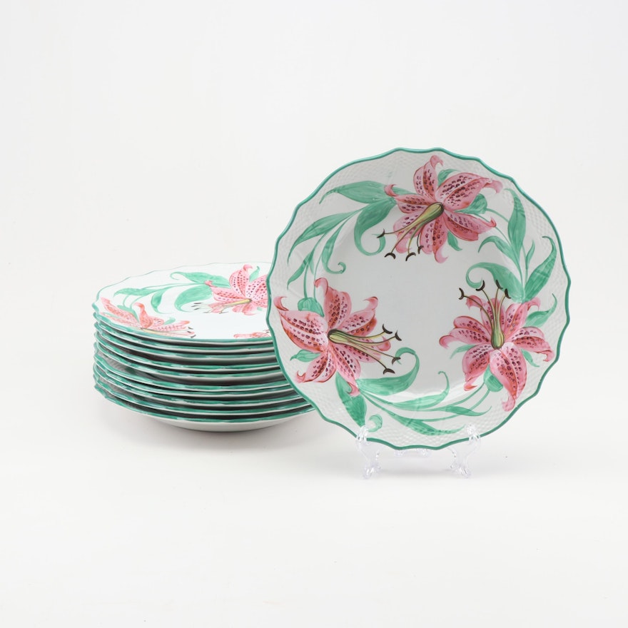Hand-Painted Floral Dinner Plates