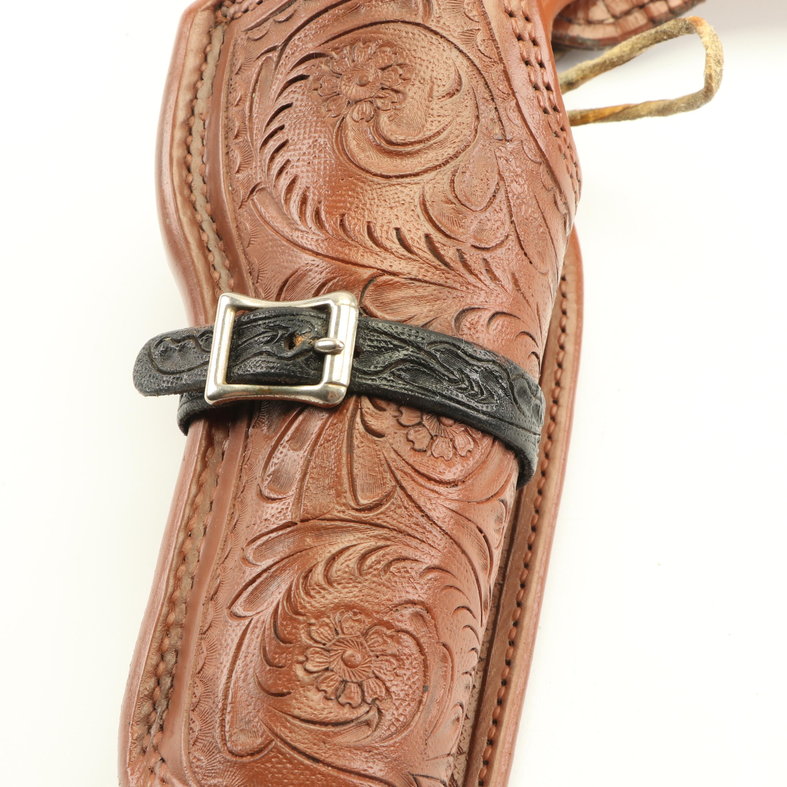 Tony Lama Boots, Stetson Hat, and Replica Guns in Holster with Remington Print