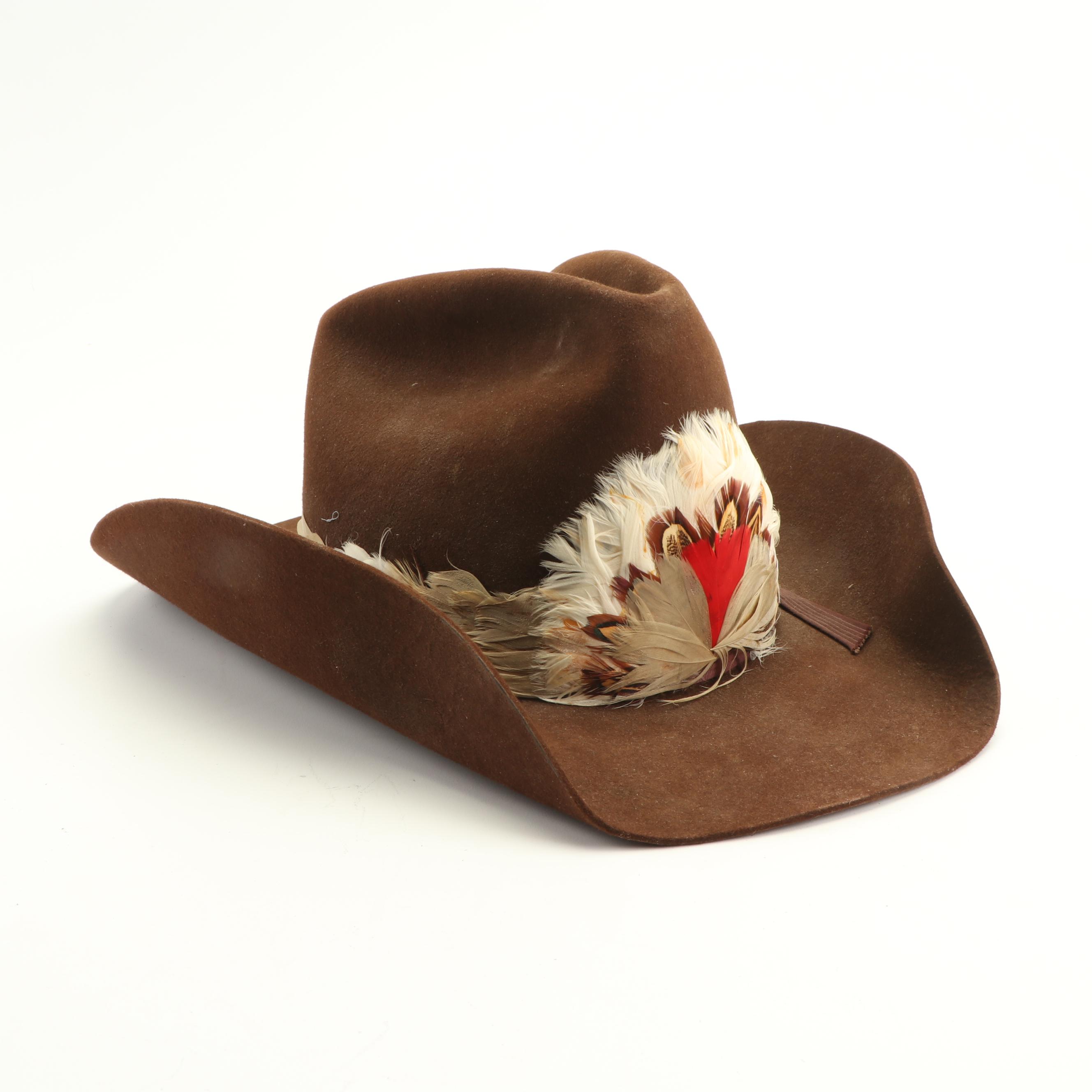 Tony Lama Boots, Stetson Hat, and Replica Guns in Holster with Remington Print