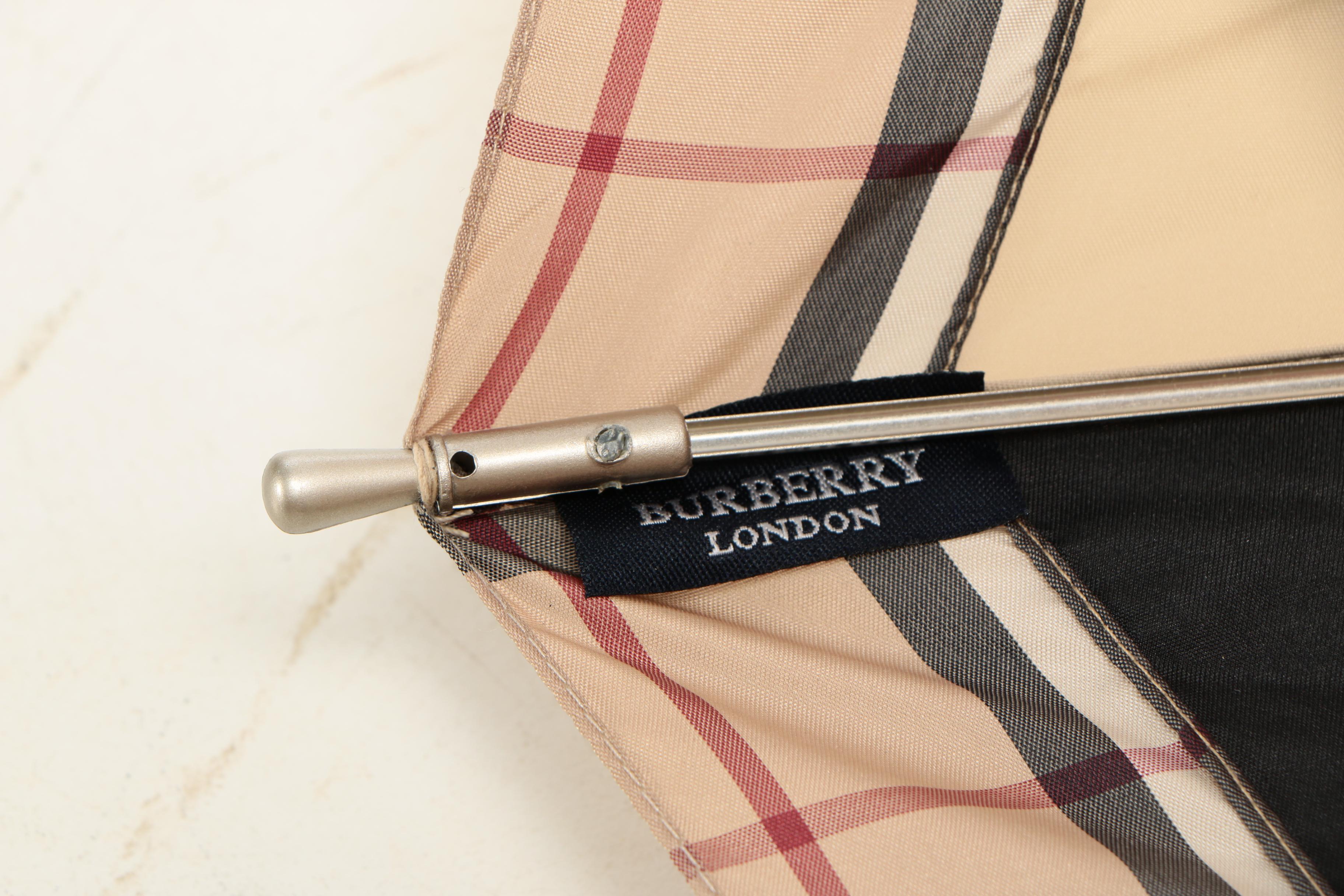 Burberry London Dome Umbrella with Vinyl Porthole Windows