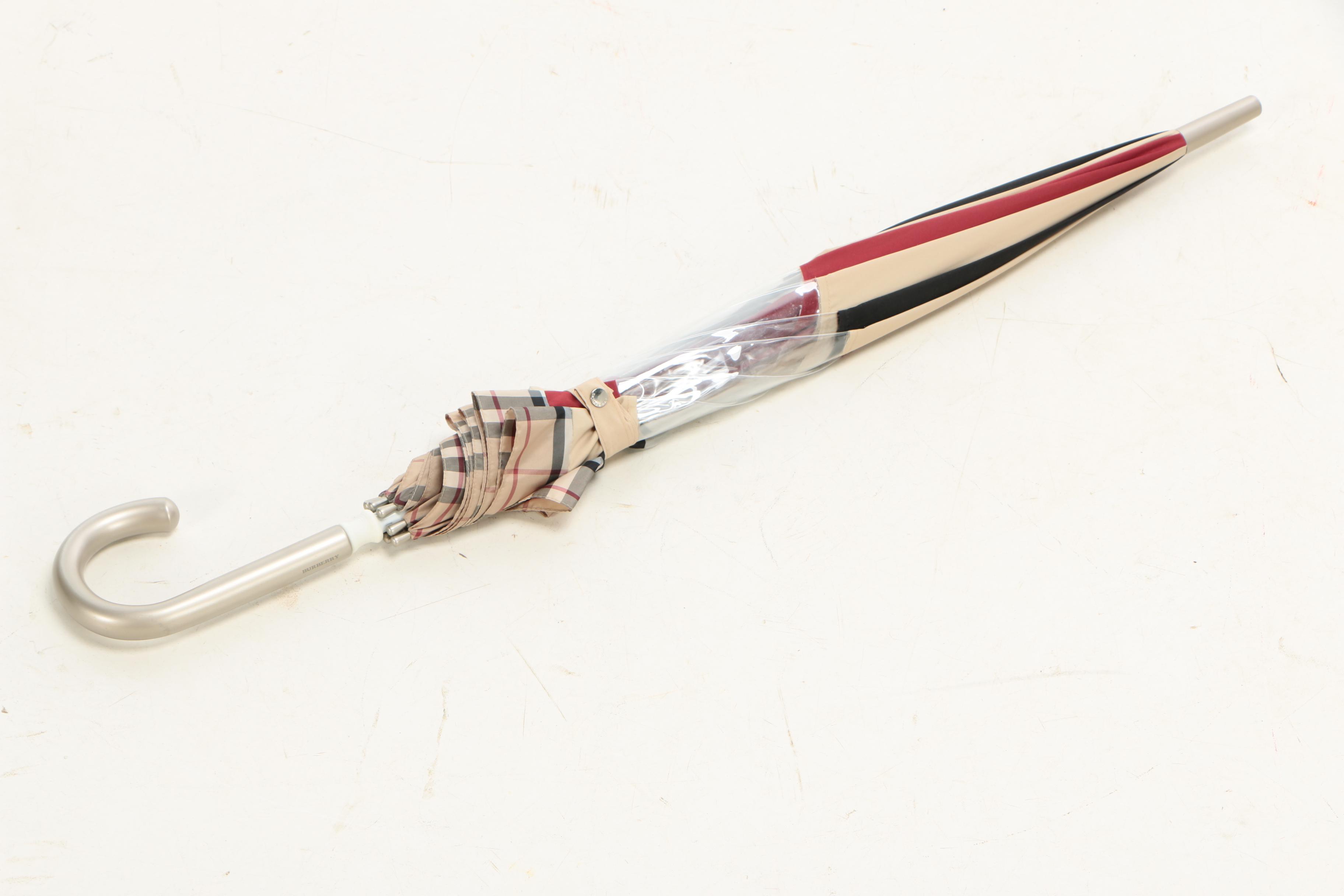 Burberry London Dome Umbrella with Vinyl Porthole Windows