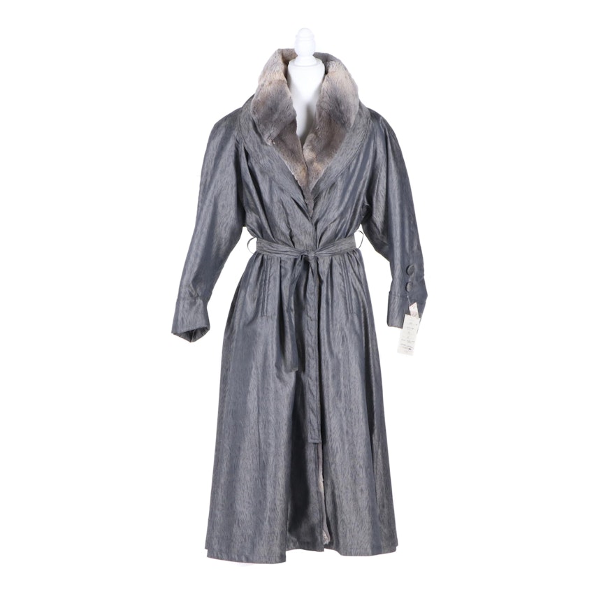 Women's McComber Sheared Muskrat Fur Lined Coat, Made in Finland
