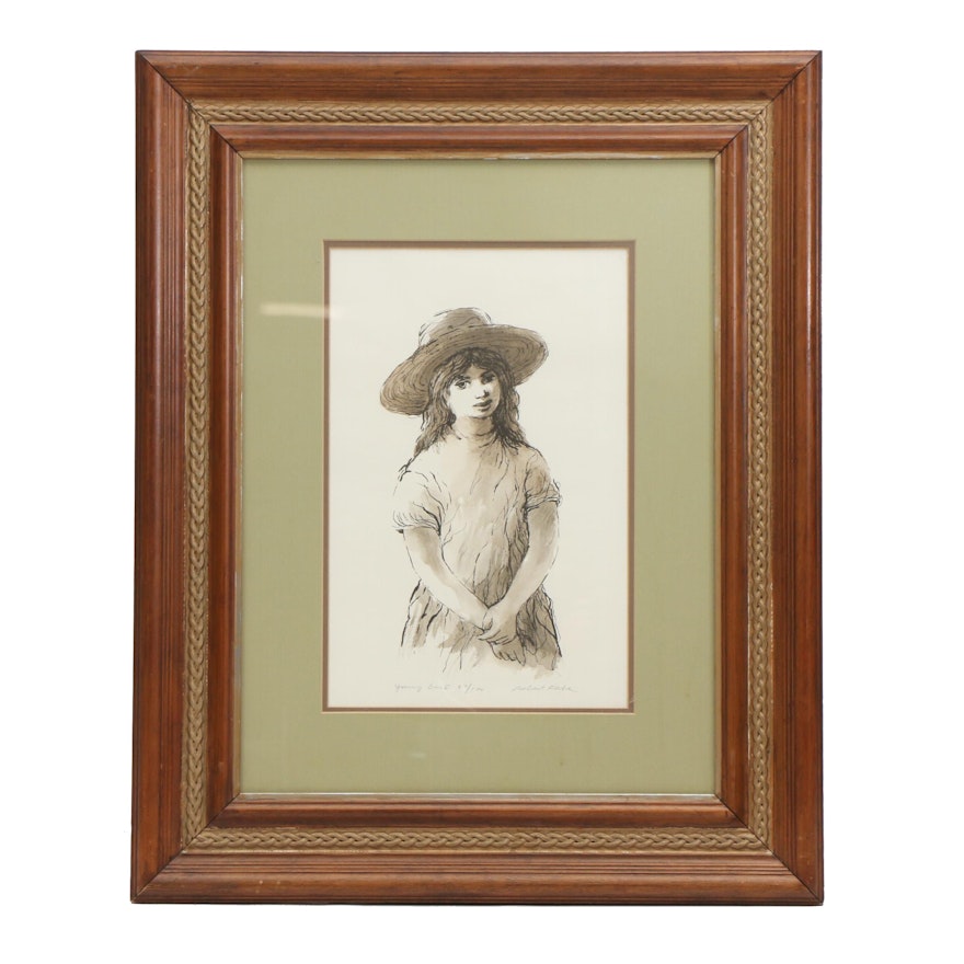 Robert Fabe Limited Edition Offset Lithograph "Young Girl"