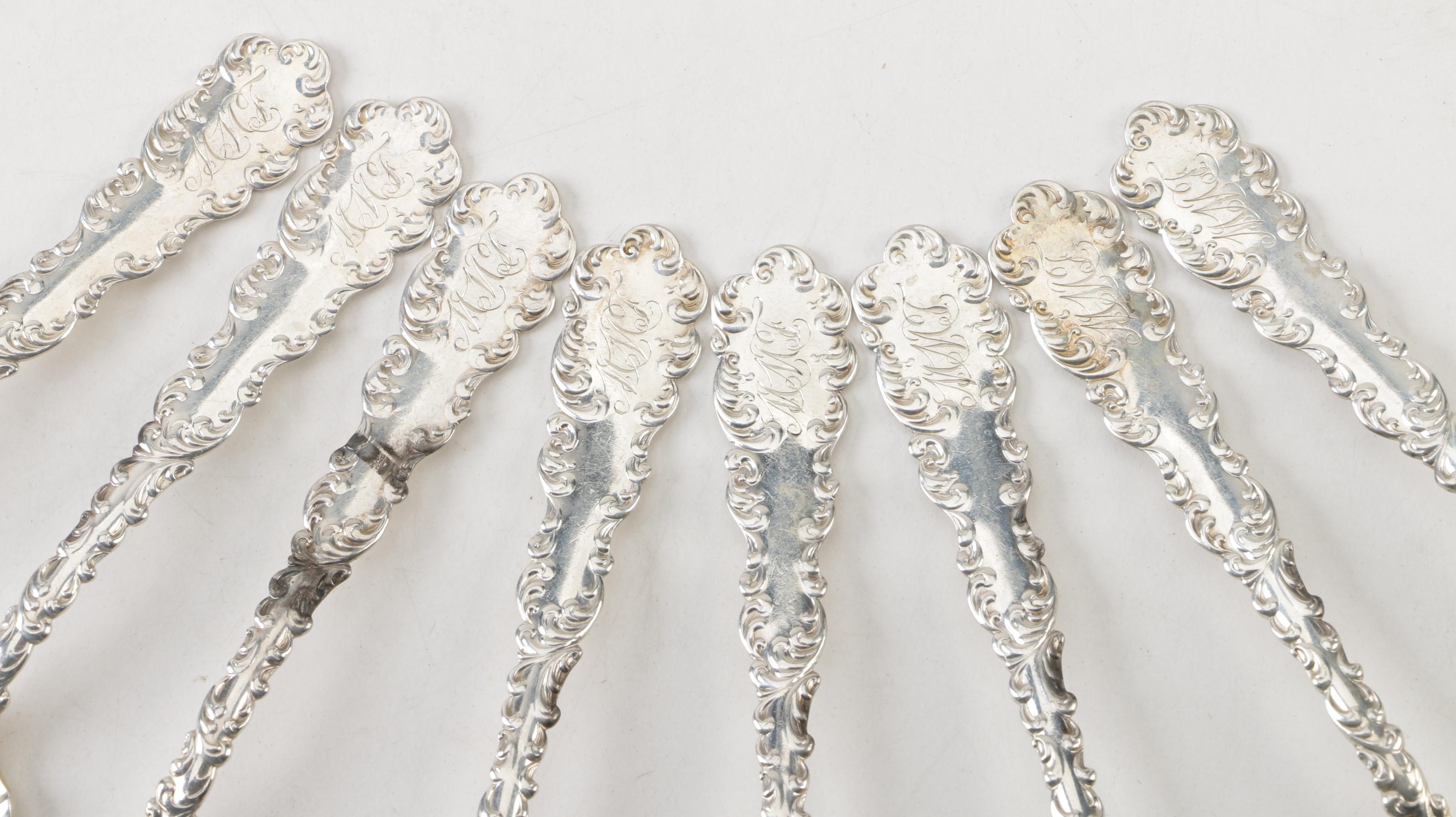 Wallace Silversmiths Sterling "Waverly" Ice Cream Forks, Late 19th/Early 20th C.