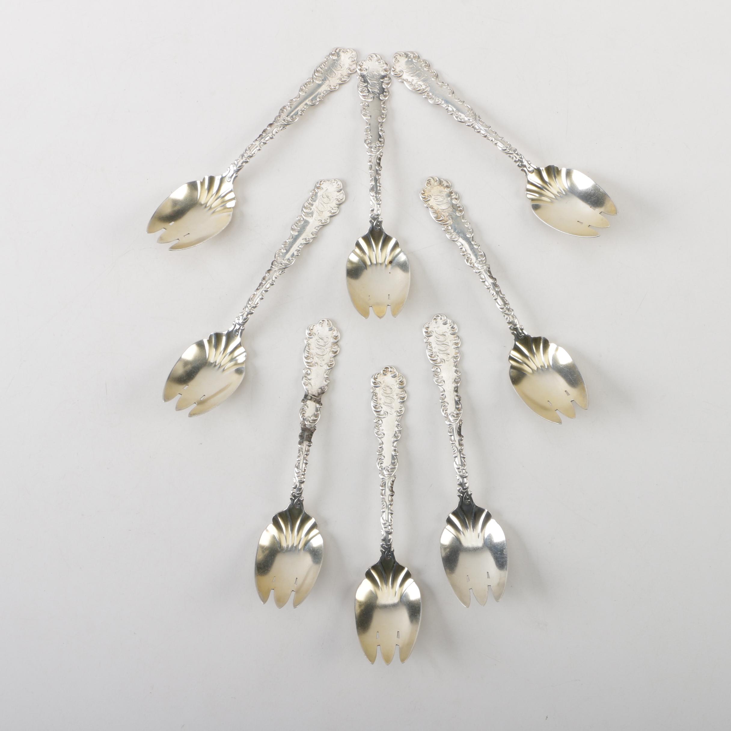 Wallace Silversmiths Sterling "Waverly" Ice Cream Forks, Late 19th/Early 20th C.