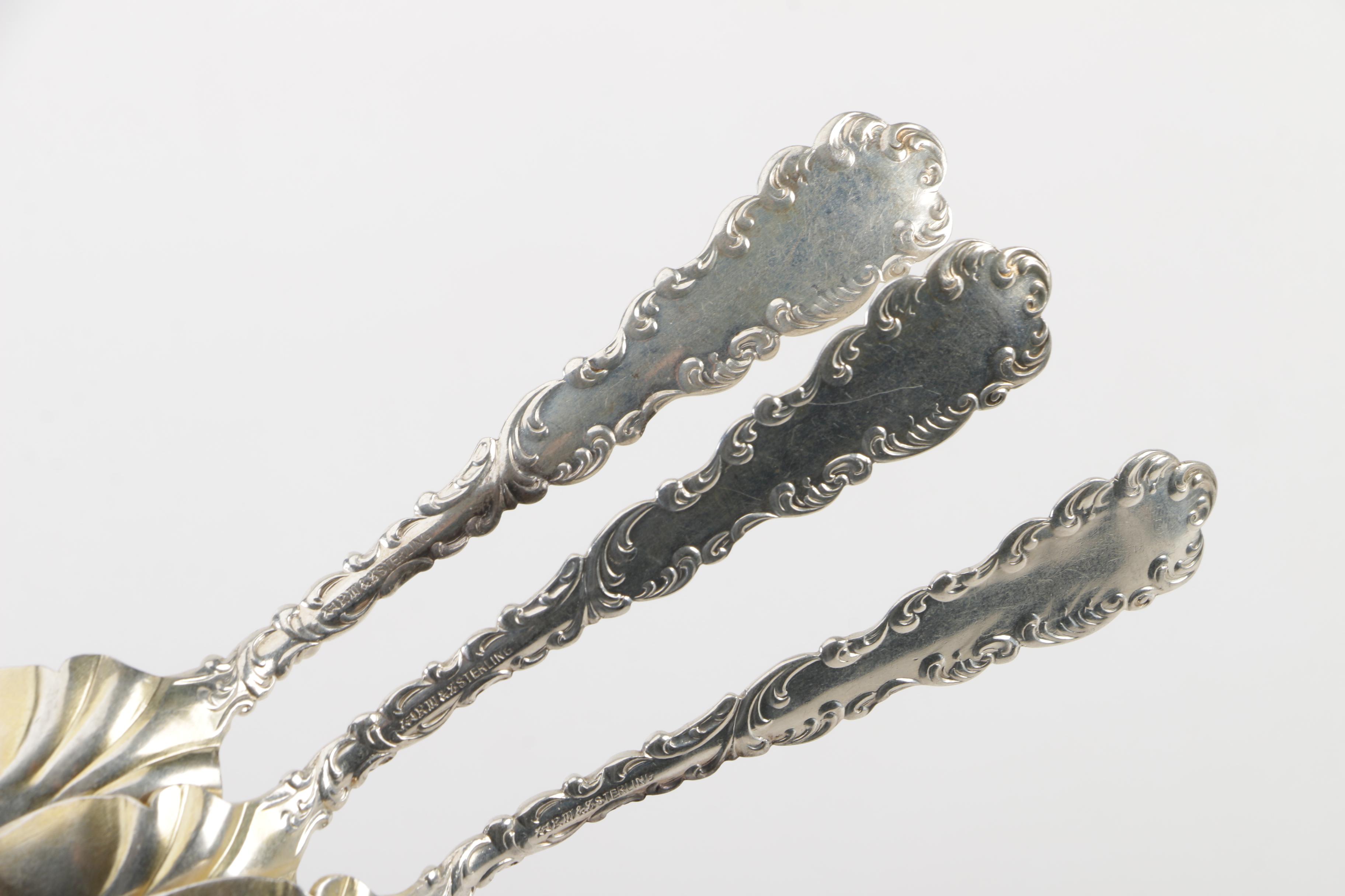 Wallace Silversmiths Sterling "Waverly" Ice Cream Forks, Late 19th/Early 20th C.