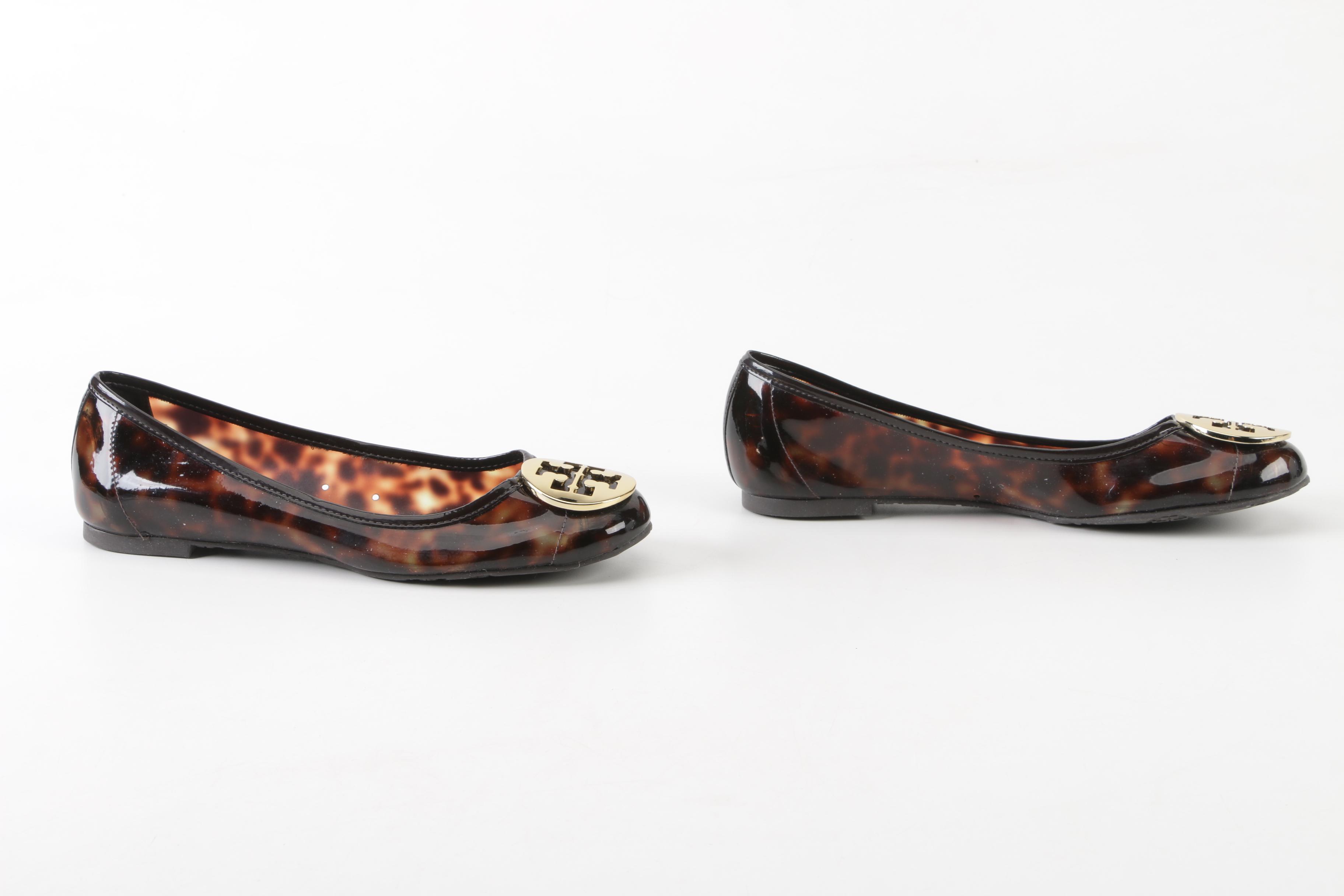 Tory Burch Reva Flats in Tortoise Print