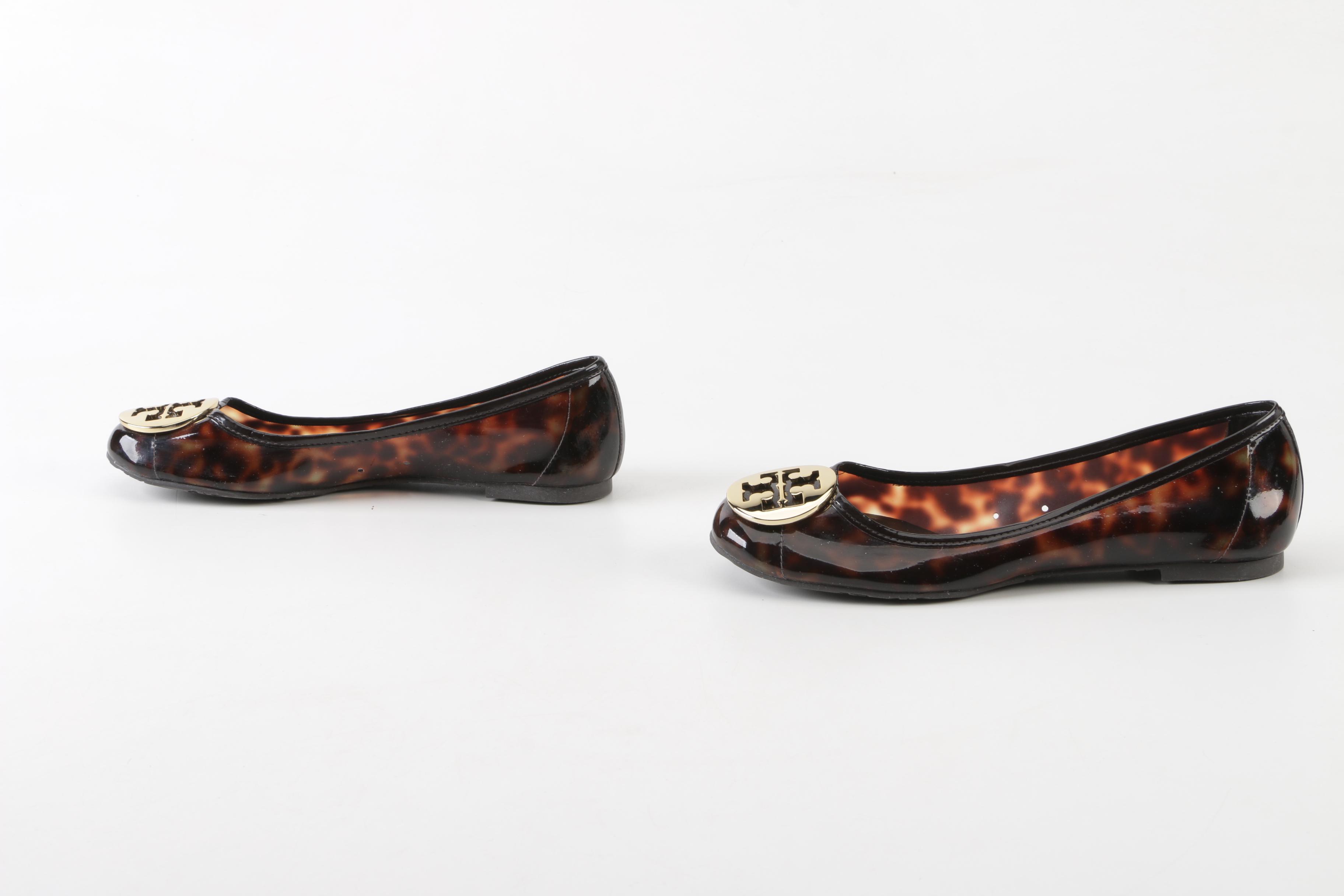 Tory Burch Reva Flats in Tortoise Print