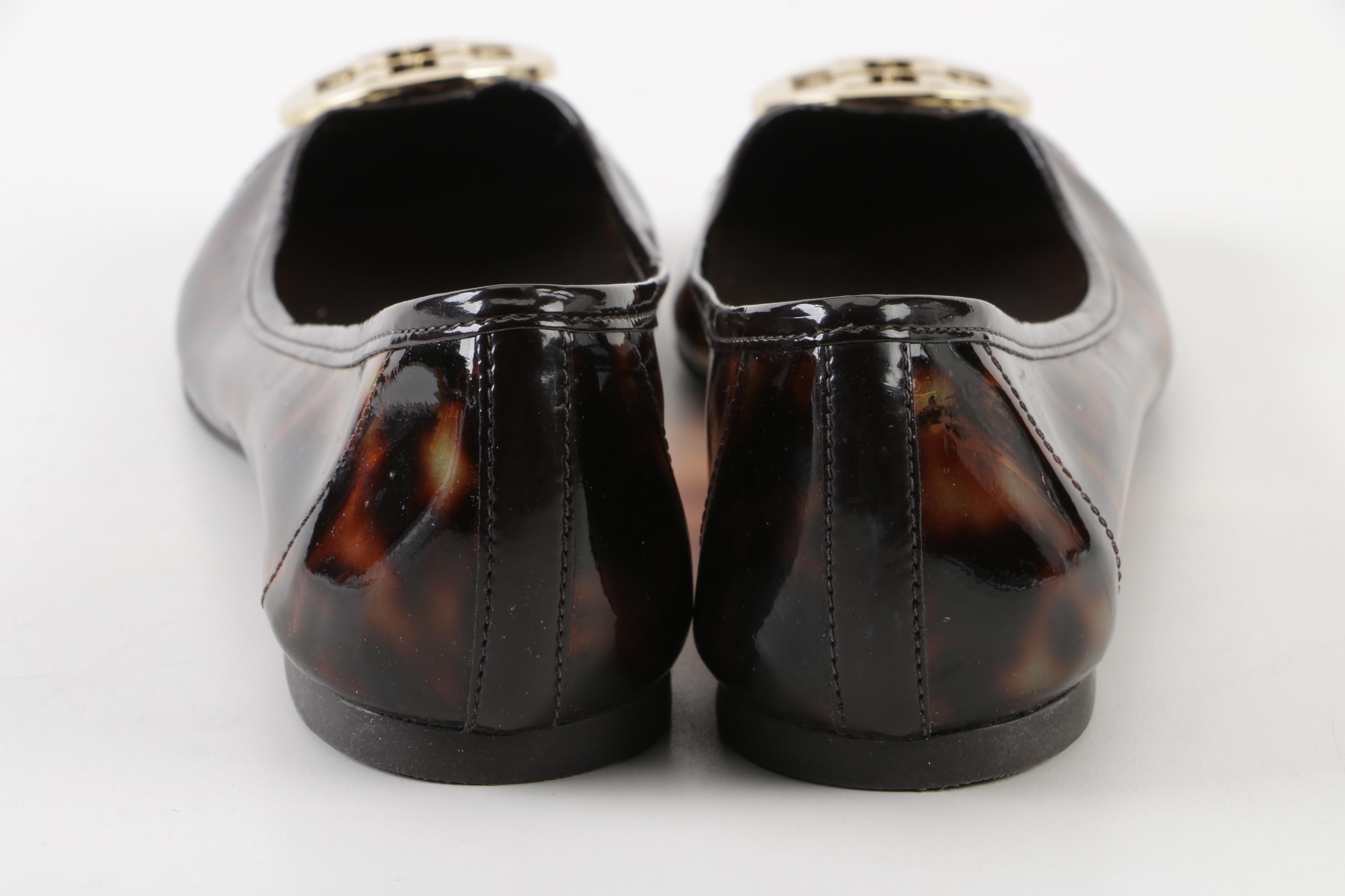 Tory Burch Reva Flats in Tortoise Print