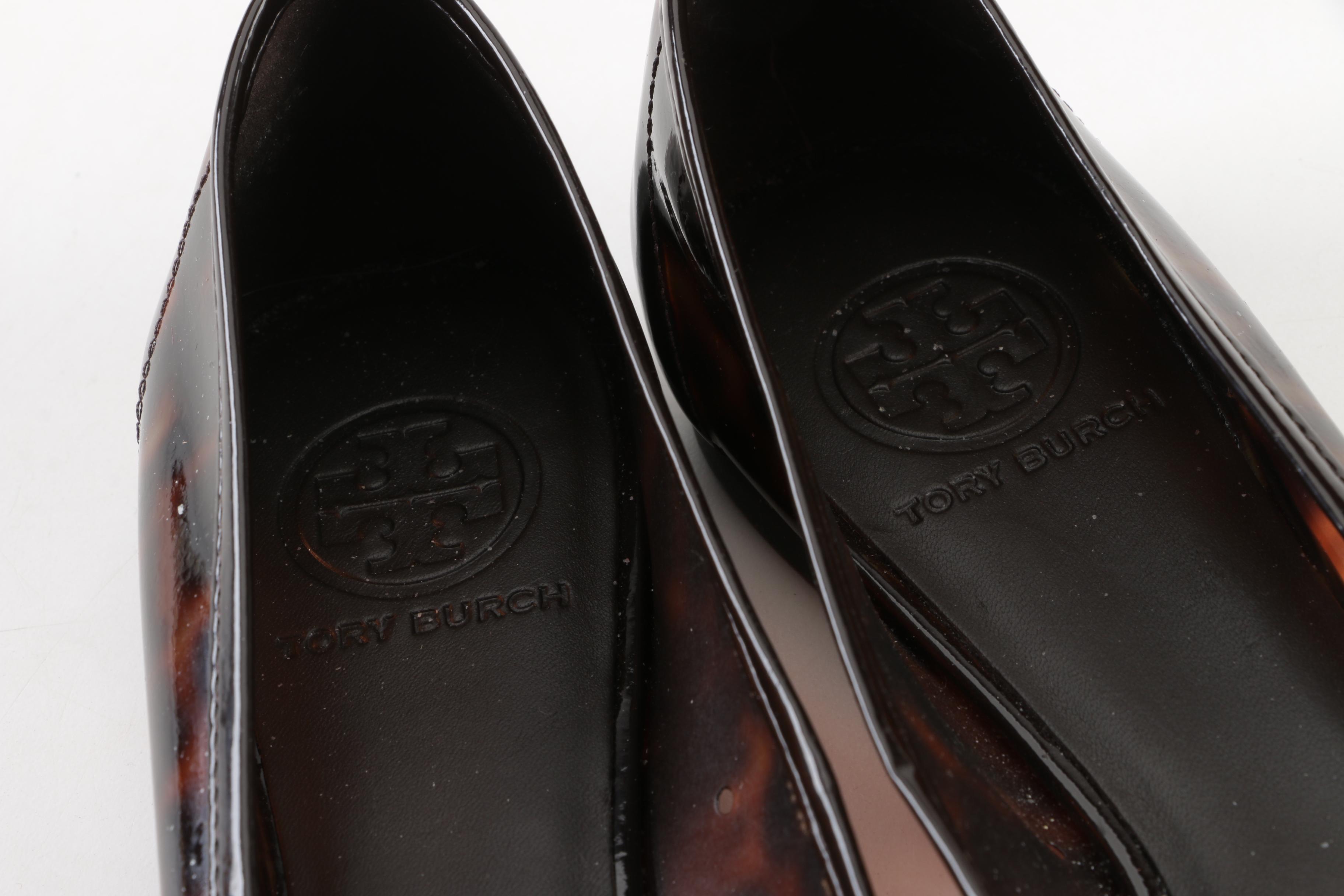 Tory Burch Reva Flats in Tortoise Print