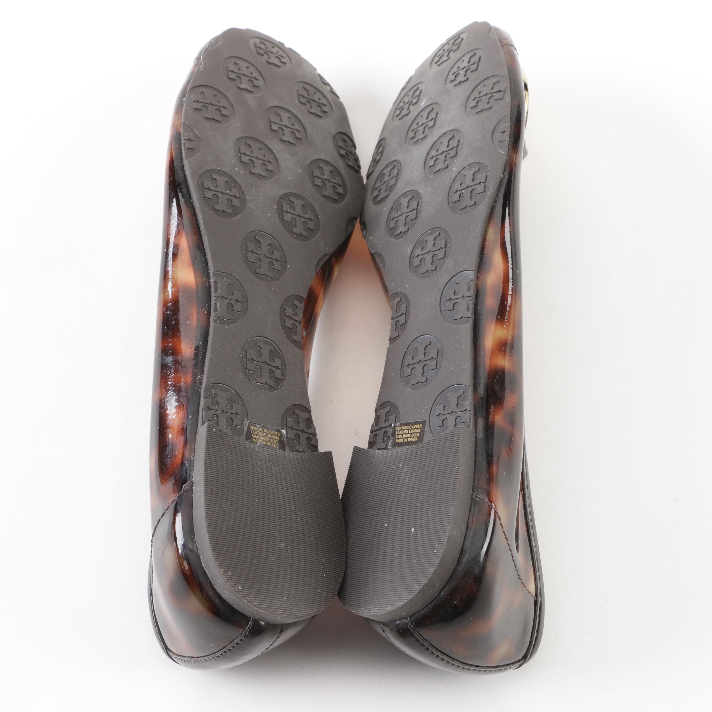 Tory Burch Reva Flats in Tortoise Print