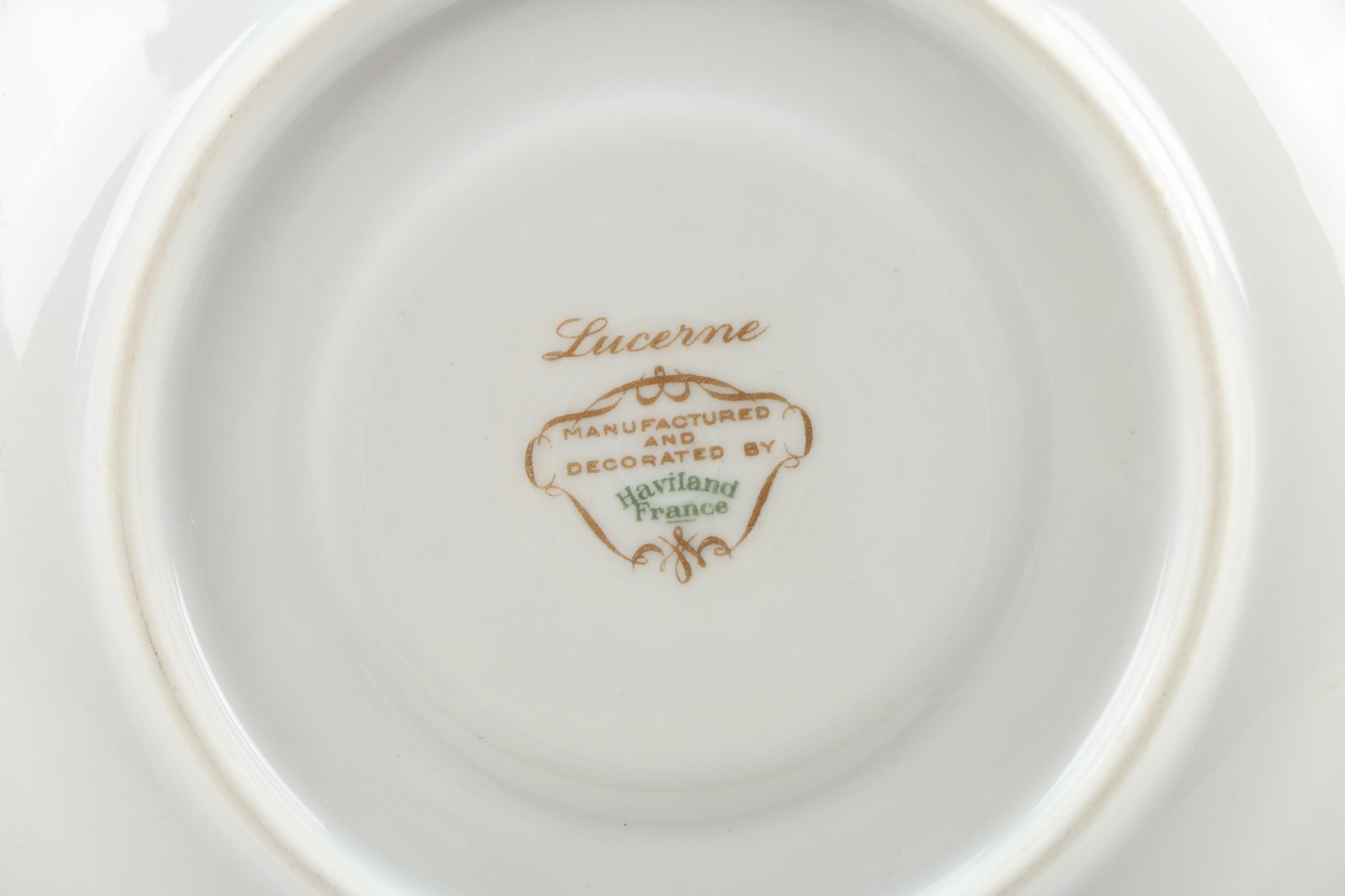 Haviland "Lucerne" Porcelain Dinnerware, Mid-Century