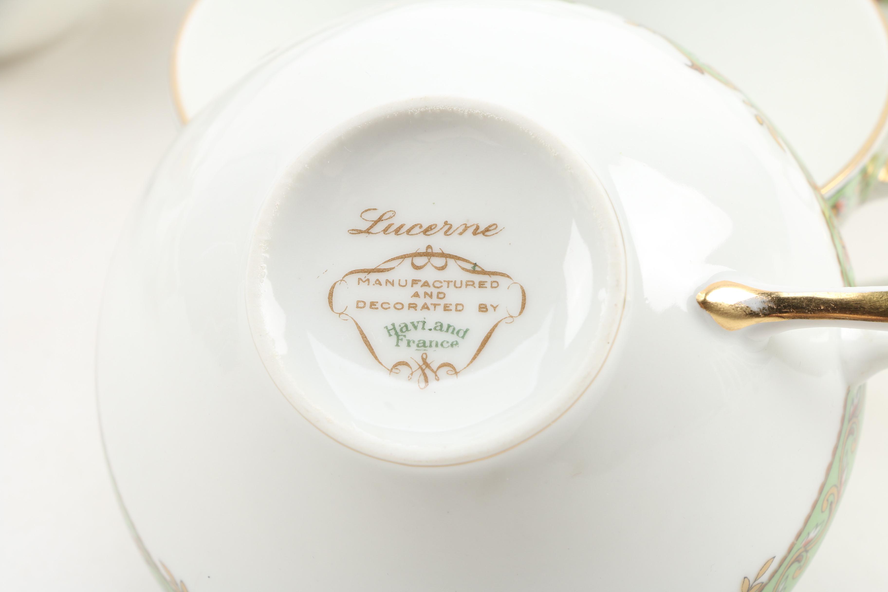 Haviland "Lucerne" Porcelain Dinnerware, Mid-Century