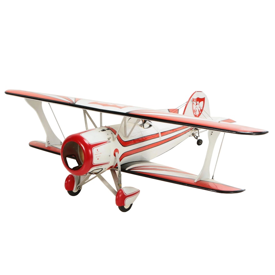 Large Radio Controlled Wood and Vinyl Biplane with Polish Heralic Eagles