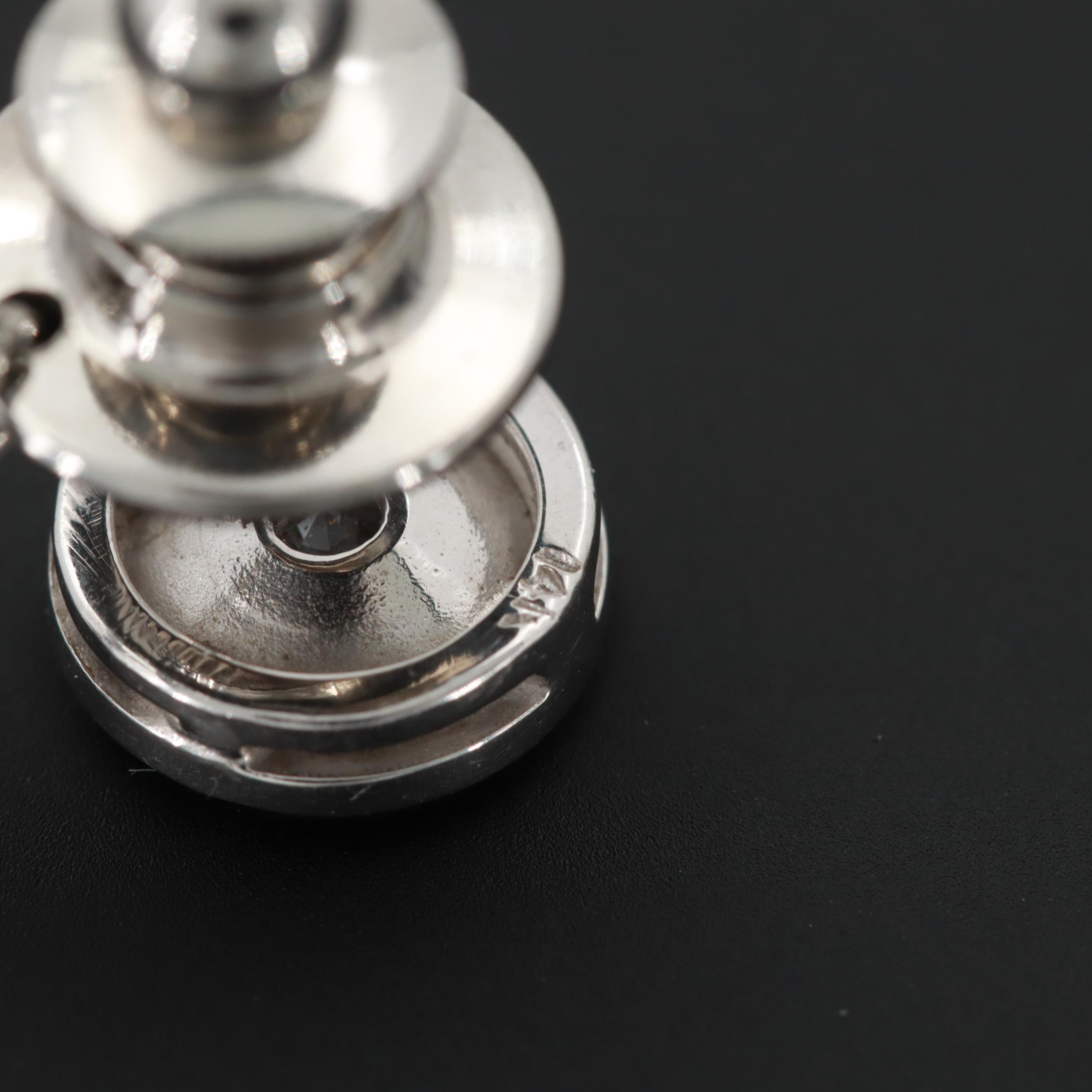 14K White Gold Diamond Tie Tack